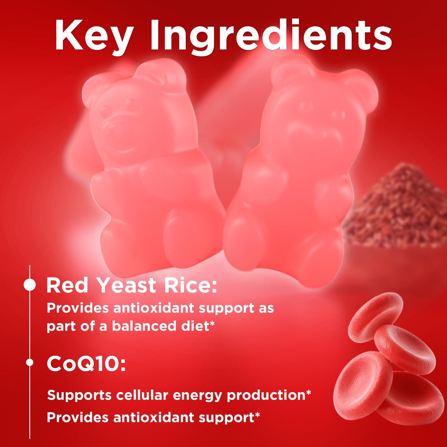 MEENCCD Red Yeast Rice with CoQ10 Gummies, 120 Count