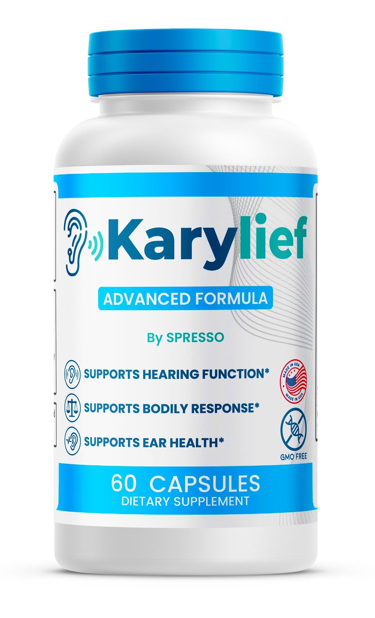 SPRESSO Karylief Capsules Tinnitus & Ear Health Advanced Support Supplement, 60 Capsules