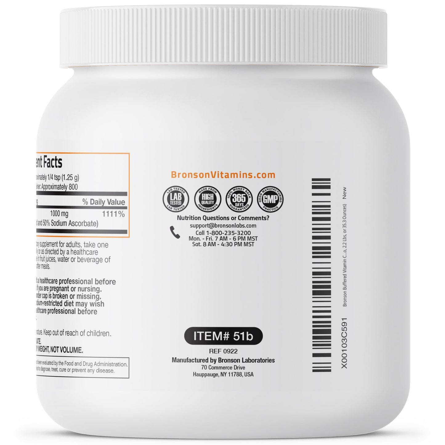 Bronson Buffered Vitamin C Powder, 35.3 Ounces