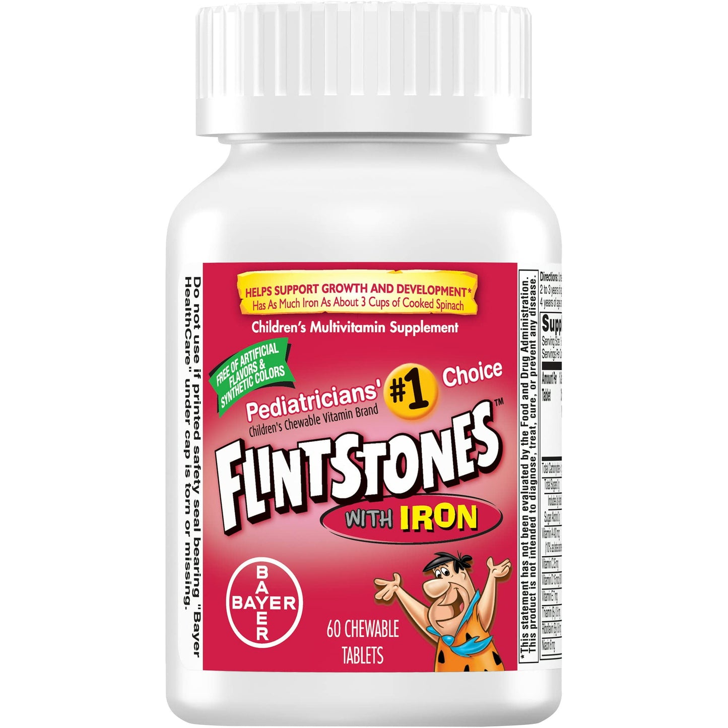 Flintstones Vitamins Children's Multivitamin Plus Iron Chewable Tablets, 180 Count