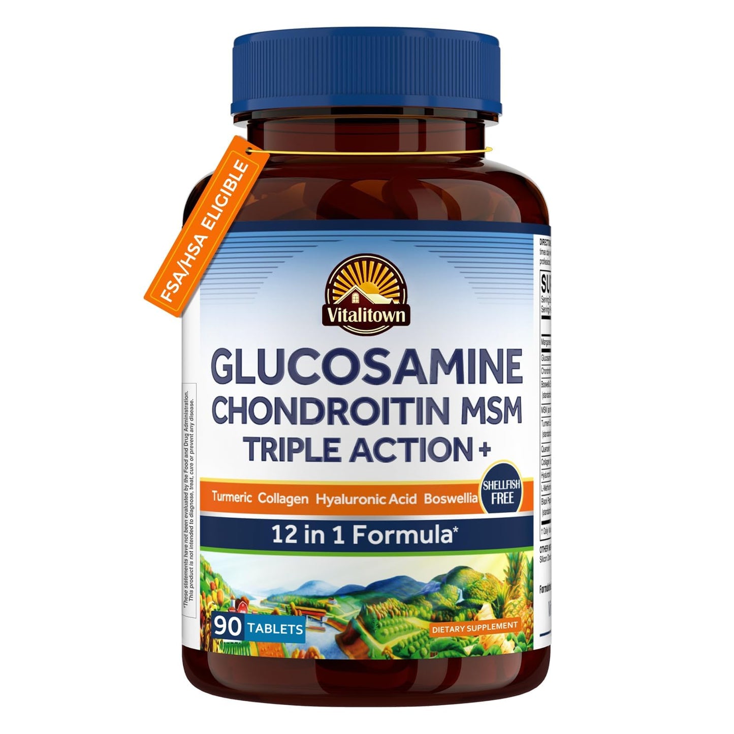 Vitalitown Glucosamine Chondroitin MSM Tablet, 90 Tablets