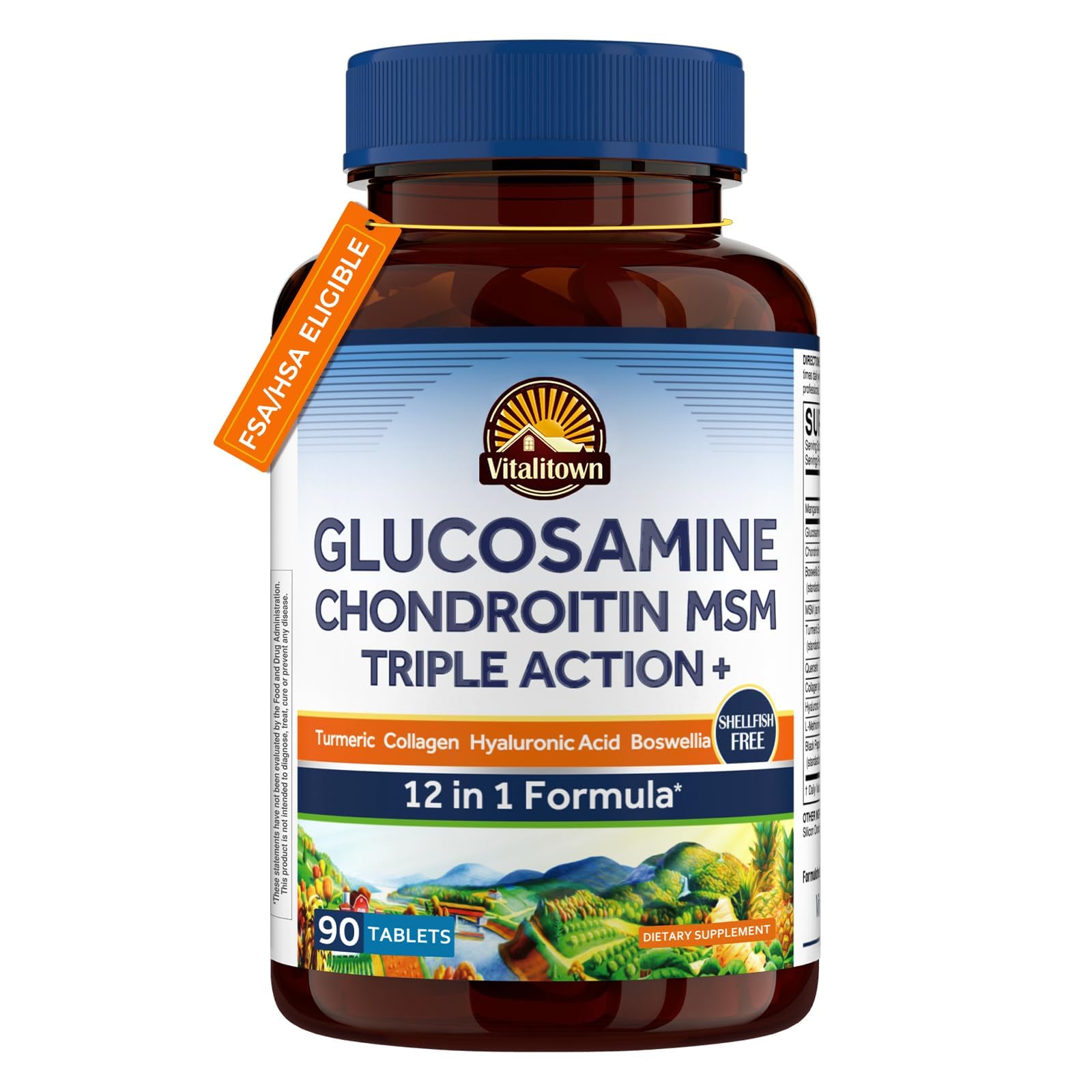 Vitalitown Glucosamine Chondroitin MSM Tablet, 90 Tablets