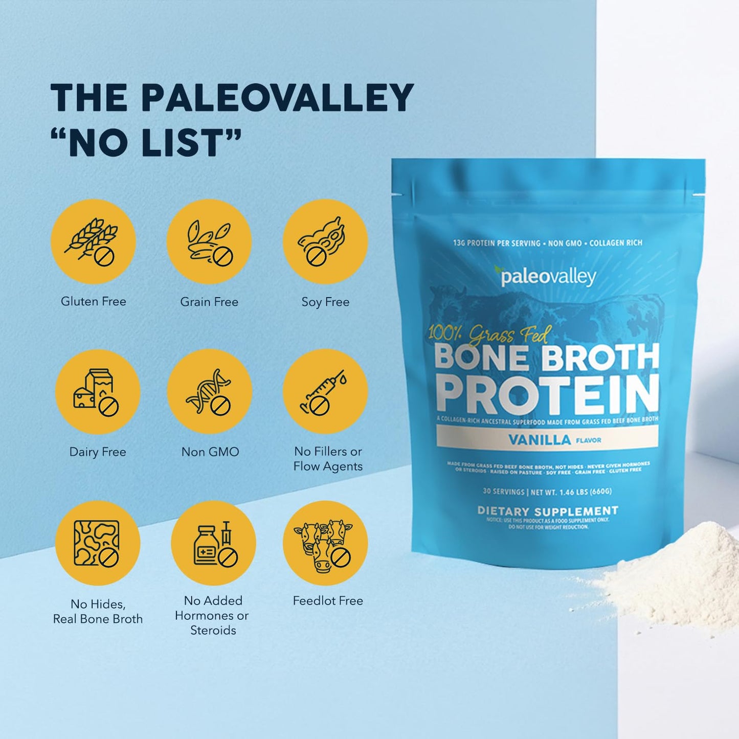 Paleovalley Bone Broth Protein Powder 18.72 oz