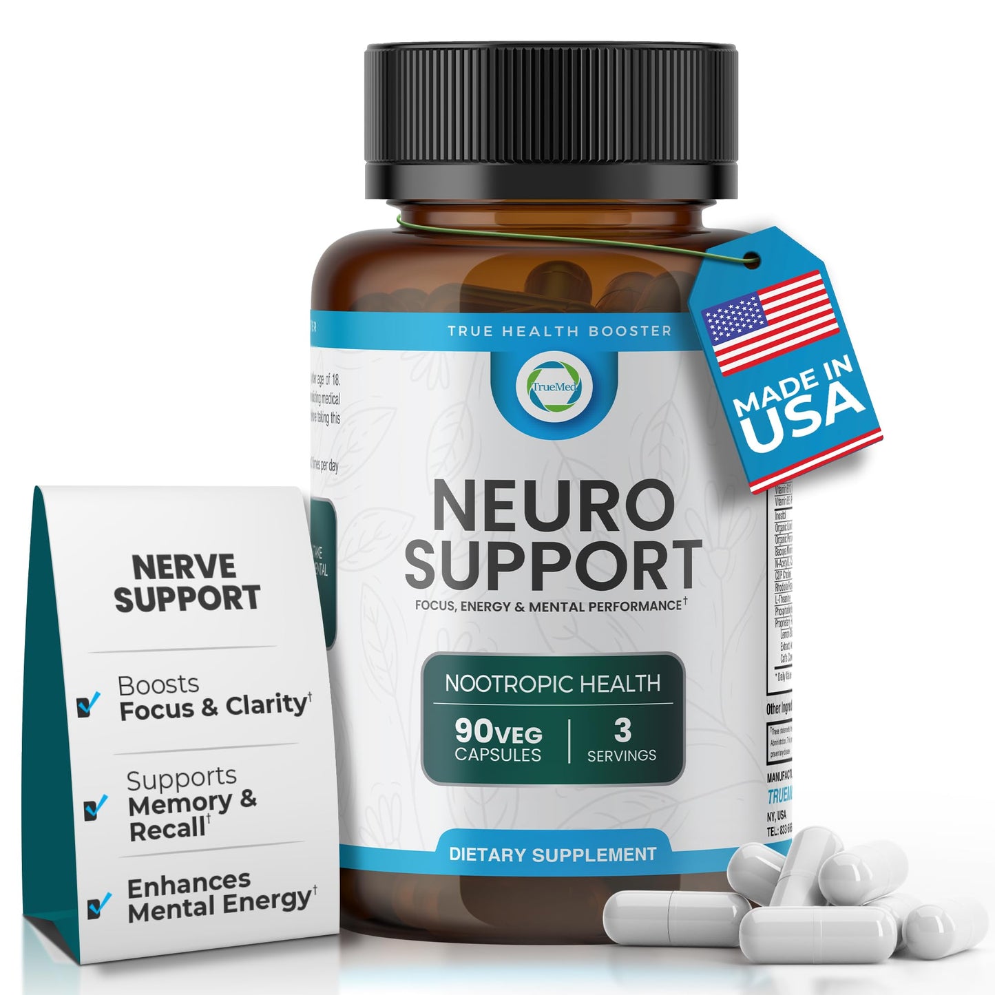 TRUEMED Neuro Support Veg Capsules 90 Count