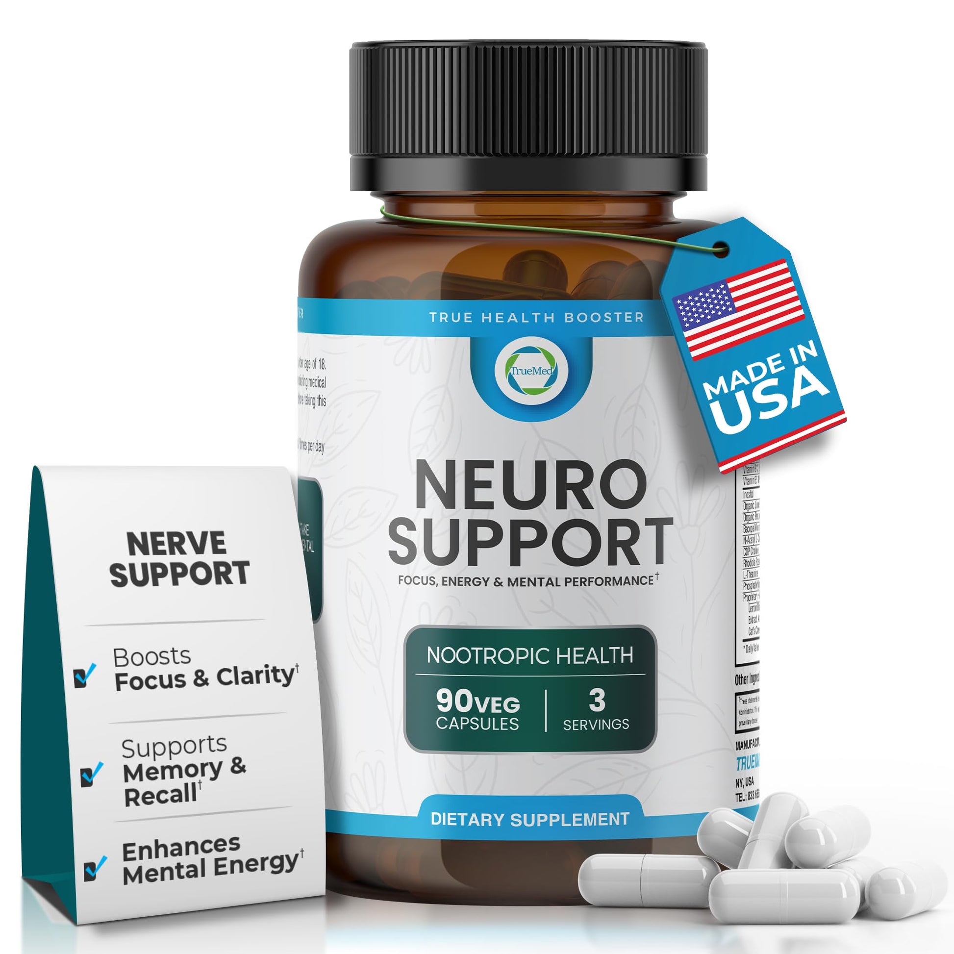 TRUEMED Neuro Support Veg Capsules 90 Count