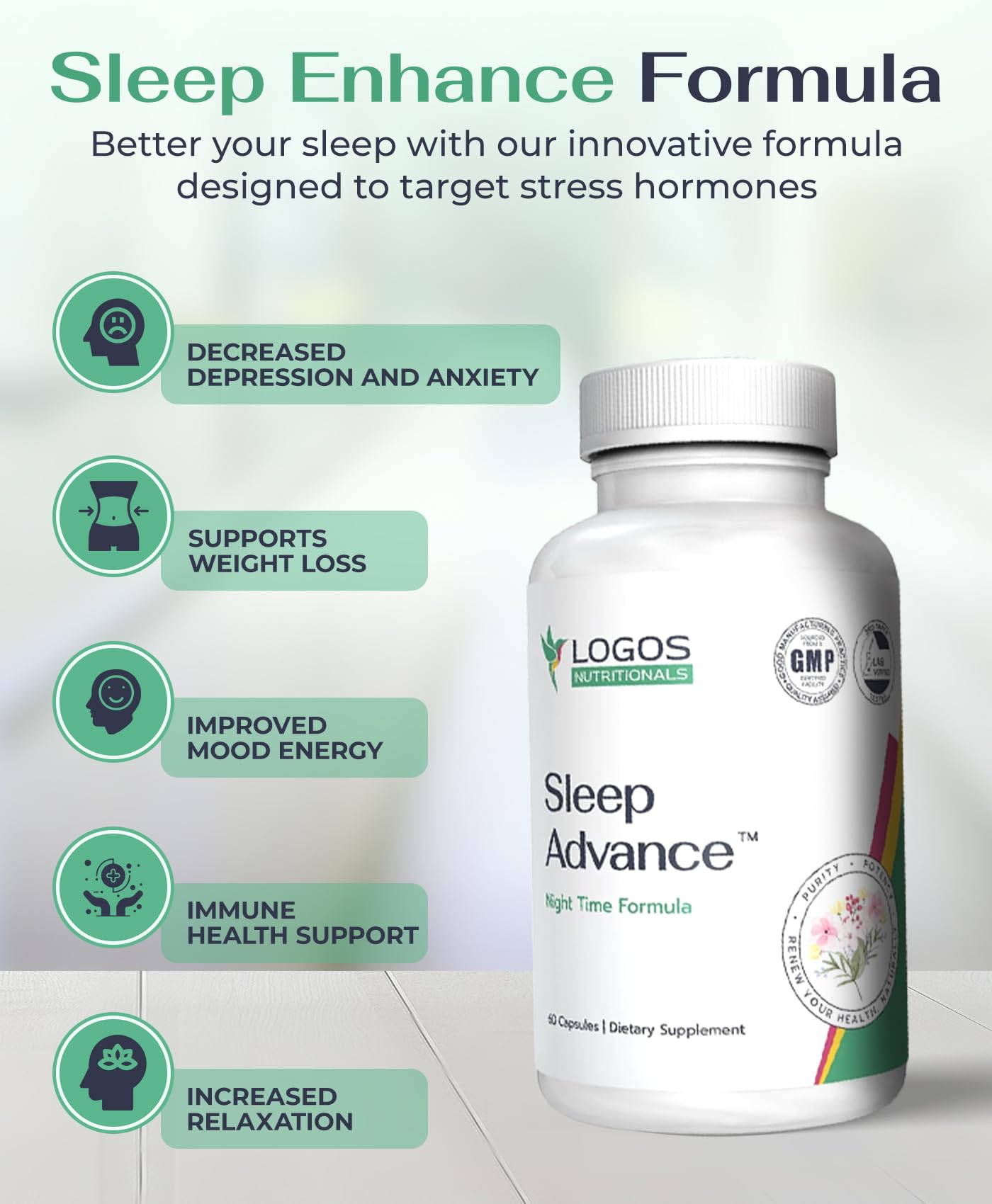Logos Nutritionals Sleep Advance Restful Sleep Formula 60 Capsules