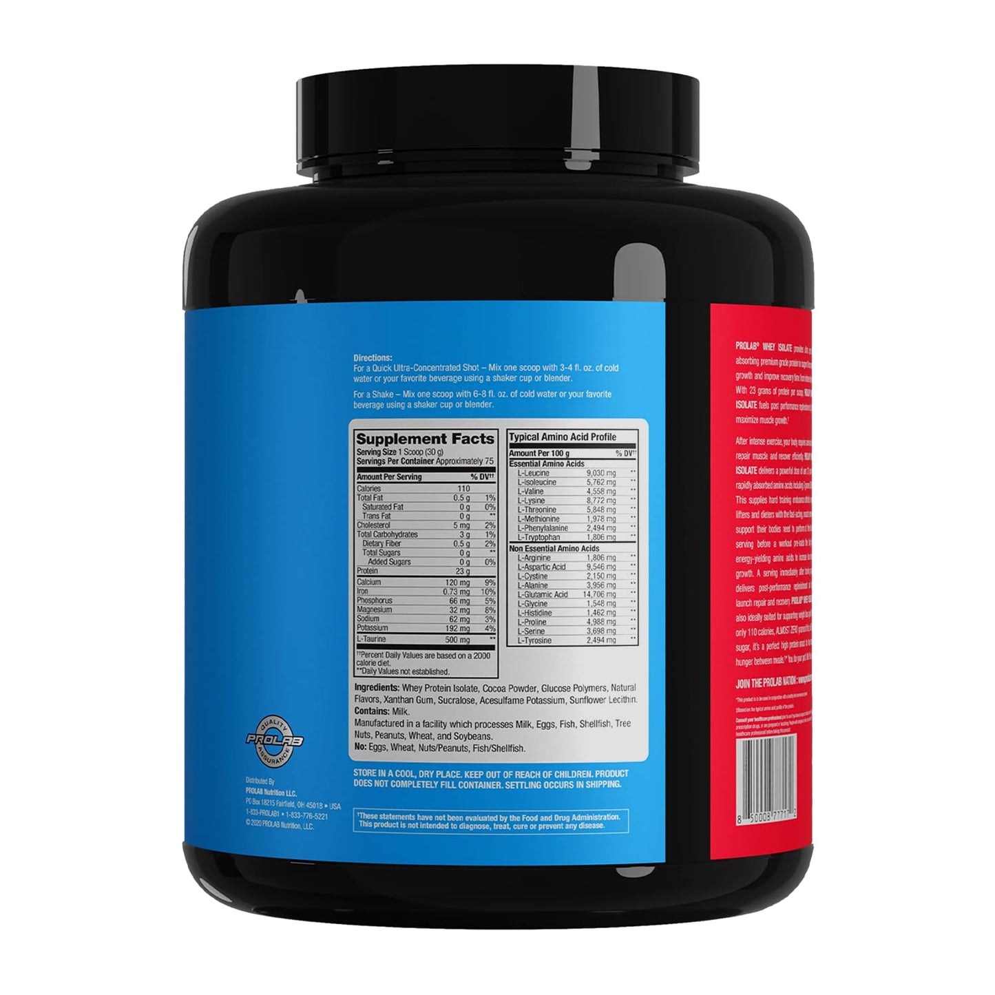 ProLab Whey Isolate Powder Vanilla Ice Cream 5 lb 80 Servings