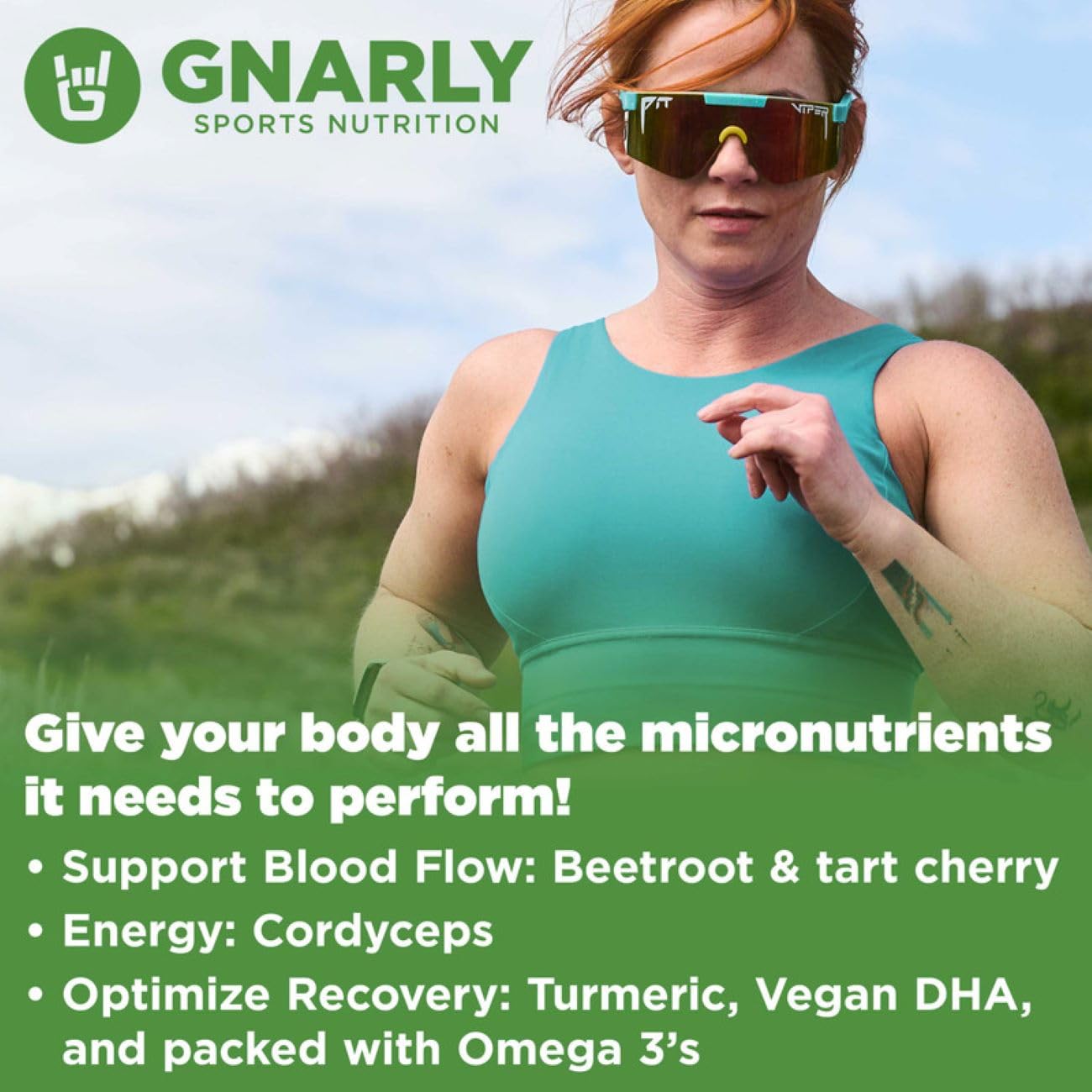 Gnarly Nutrition Greens Superfood Powder – Lemon Mint, Performance Super Greens – NSF Certified, Organic, Probiotics & Essential Micronutrients, 11.64 oz