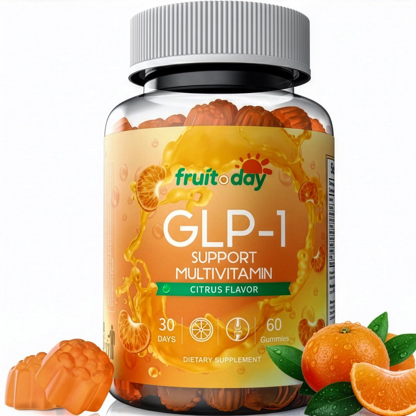 Fruitoday GLP-1 Supplement Gummies, Daily Gummy with Vitamins, Minerals & Botanicals, Citrus Flavor, 1 Count