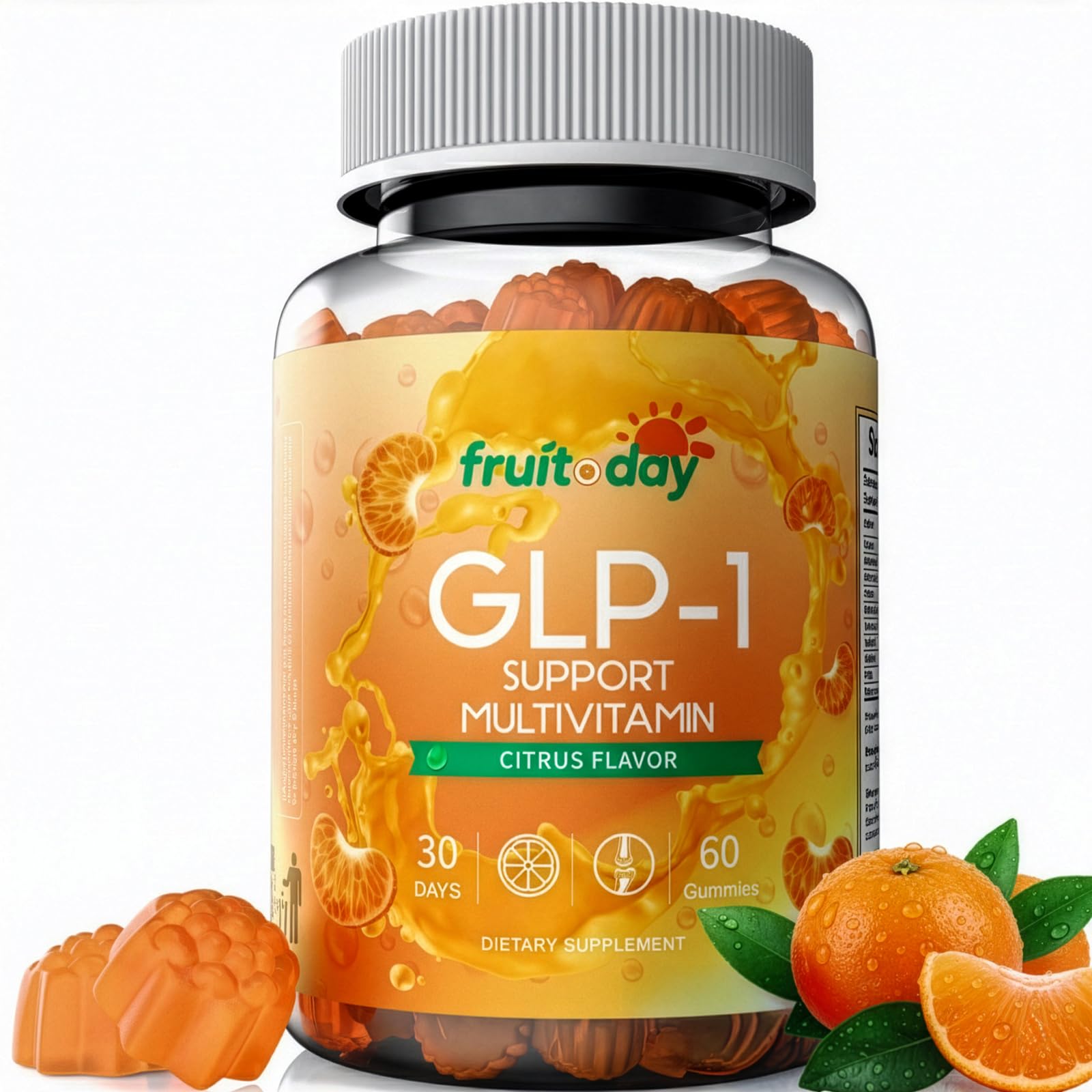 Fruitoday GLP-1 Supplement Gummies, Daily Gummy with Vitamins, Minerals & Botanicals, Citrus Flavor, 1 Count