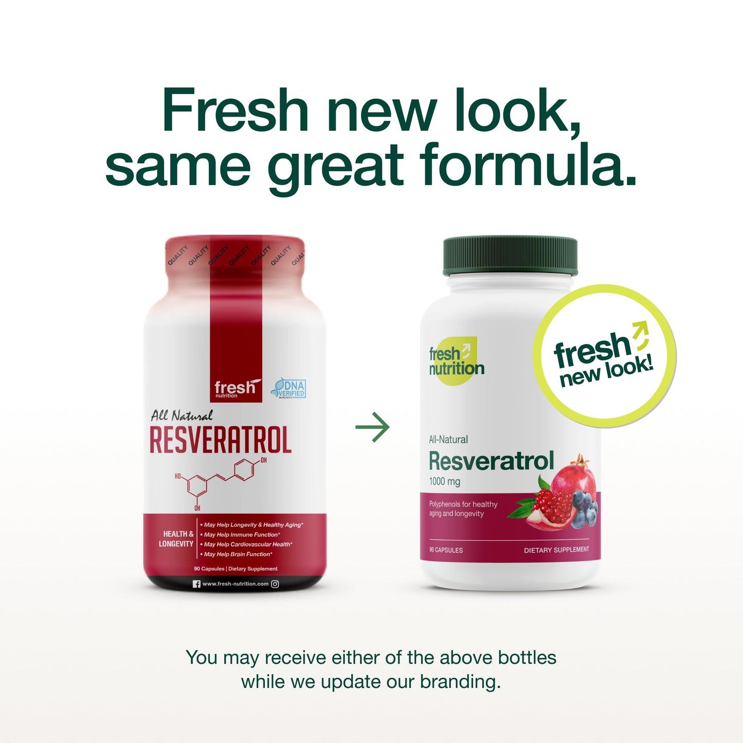 Fresh Nutrition Resveratrol Supplement - Trans-resveratrol Extra Strength 750mg - Natural, Pure and Potent Polyphenols Supplement Capsules 180