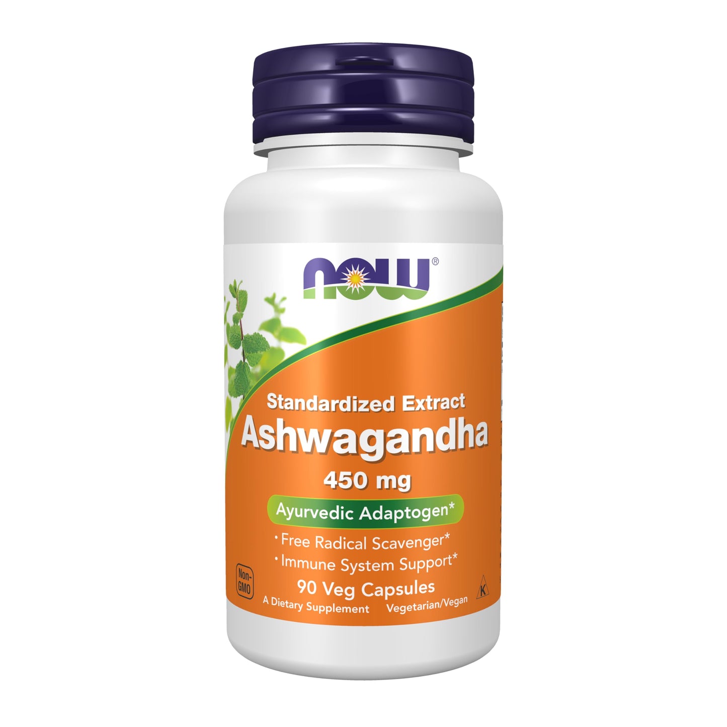 NOW Foods Ashwagandha (Withania somnifera) 450 mg (Standardized Extract) 90 Veg Capsules