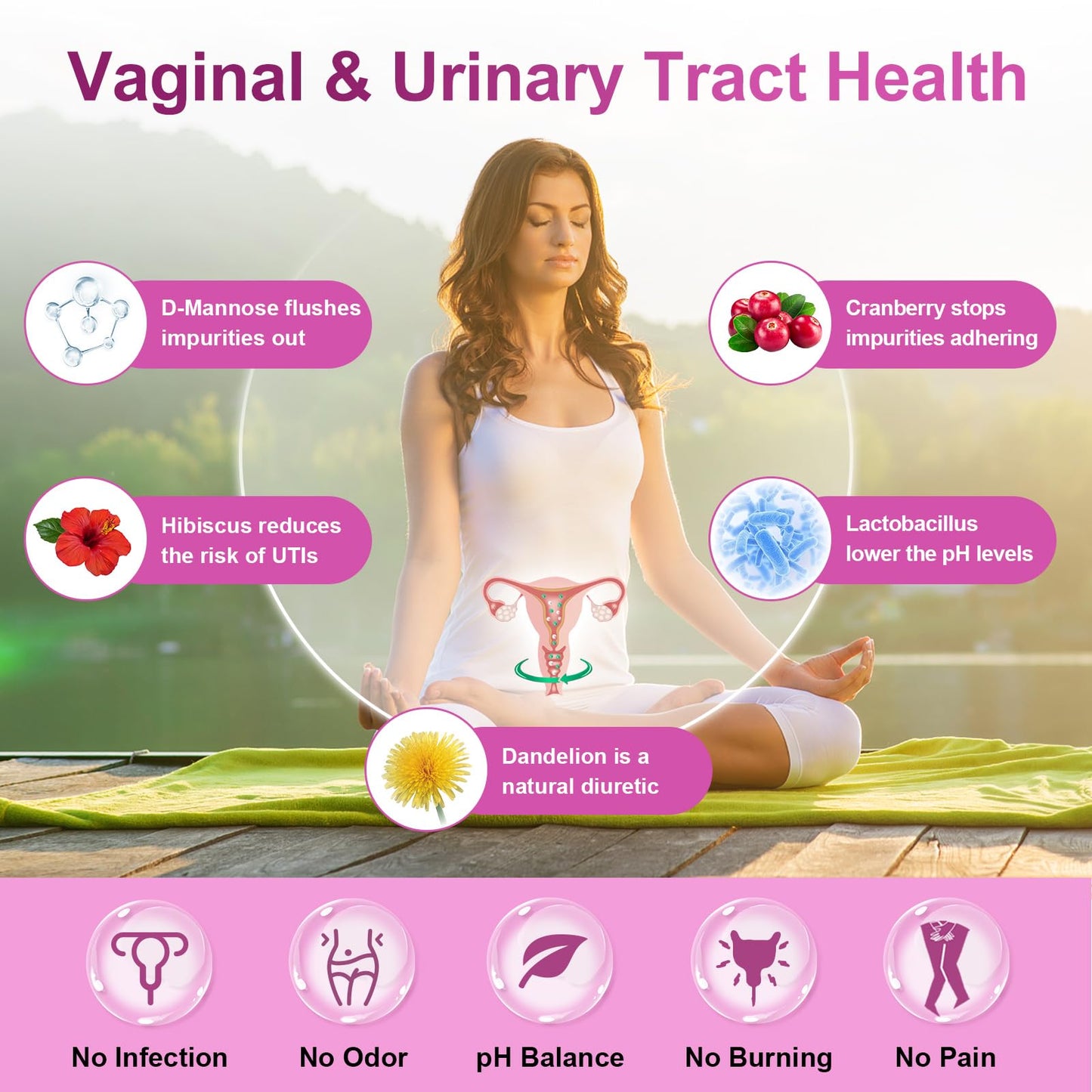 NATURE TARGET Probiotics for Women with 100 Billion CFUs Probiotic with Digestive Enzymes & Prebiotics, Vaginal Probiotics with Cranberry for Urinary Tract Health, pH Balance, 90 Veggie Capsules