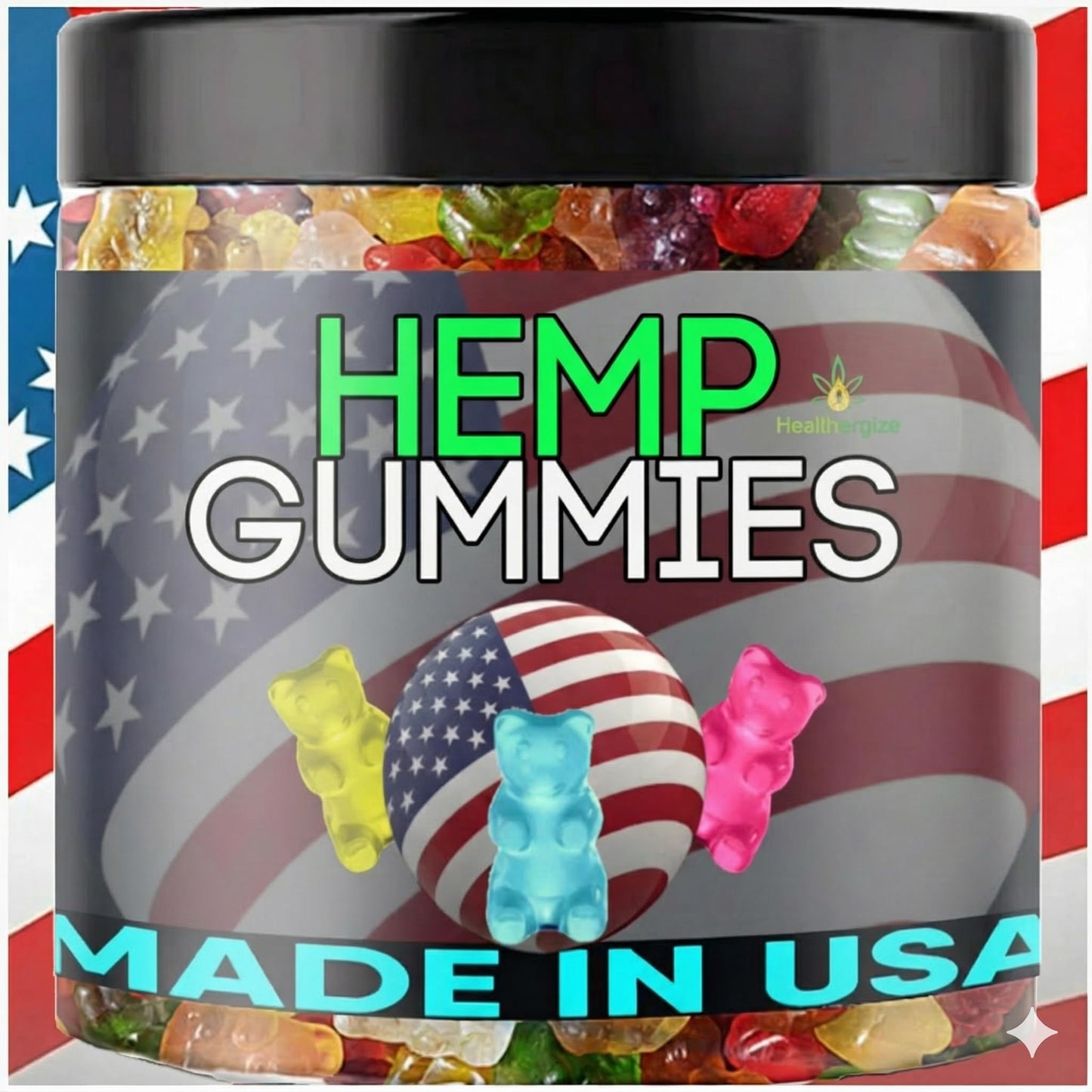 Healthergize Hemp Gummies Calm Sleep and Relaxation Chewable 96 Count