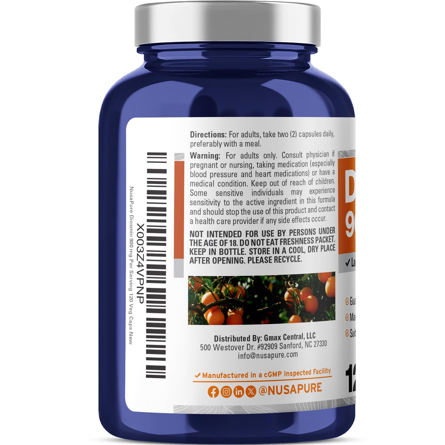 NusaPure Diosmin 900mg Capsule, 120 Count