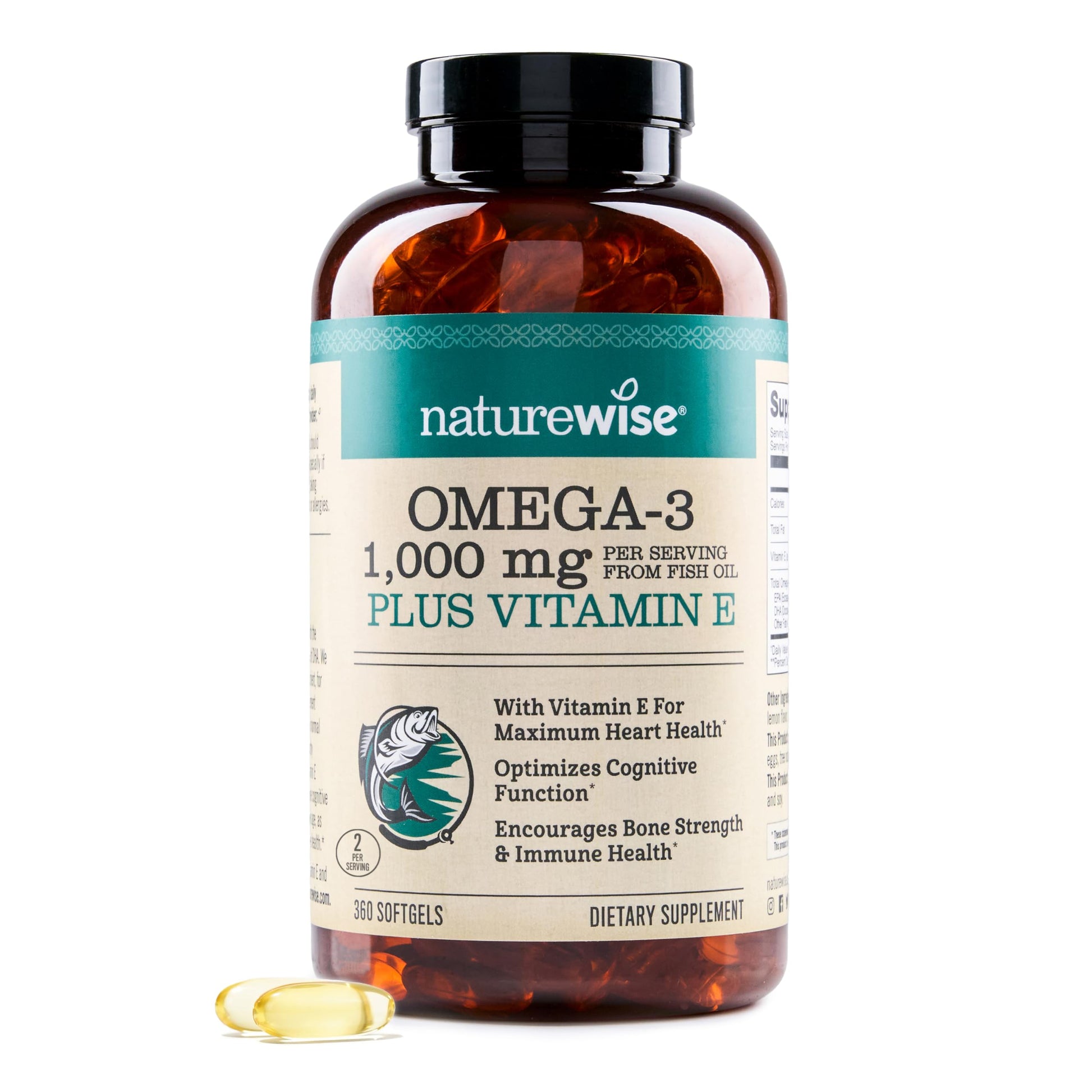 NatureWise Extra-Strength Omega-3 Fish Oil Softgels, 360 Count