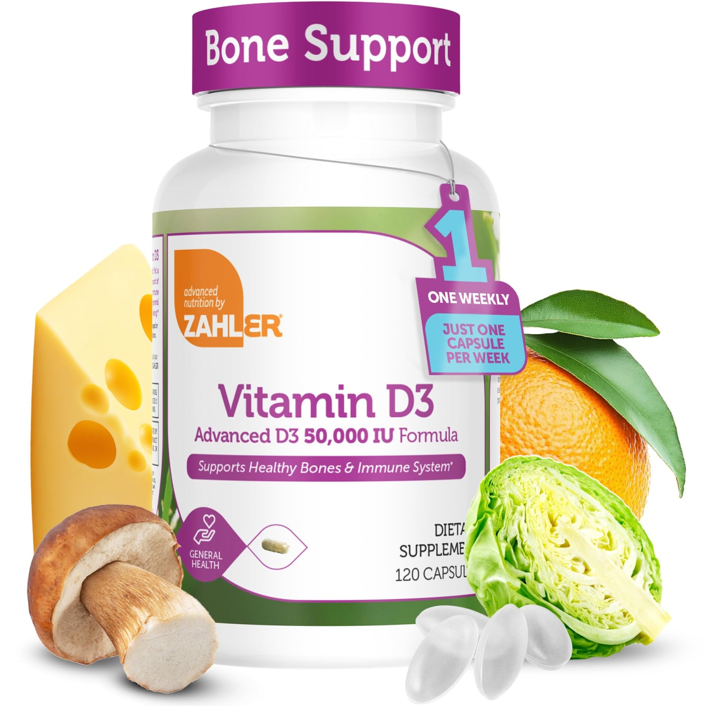 Zahler Advanced Vitamin D3 50000 IU Capsules, 120 Count