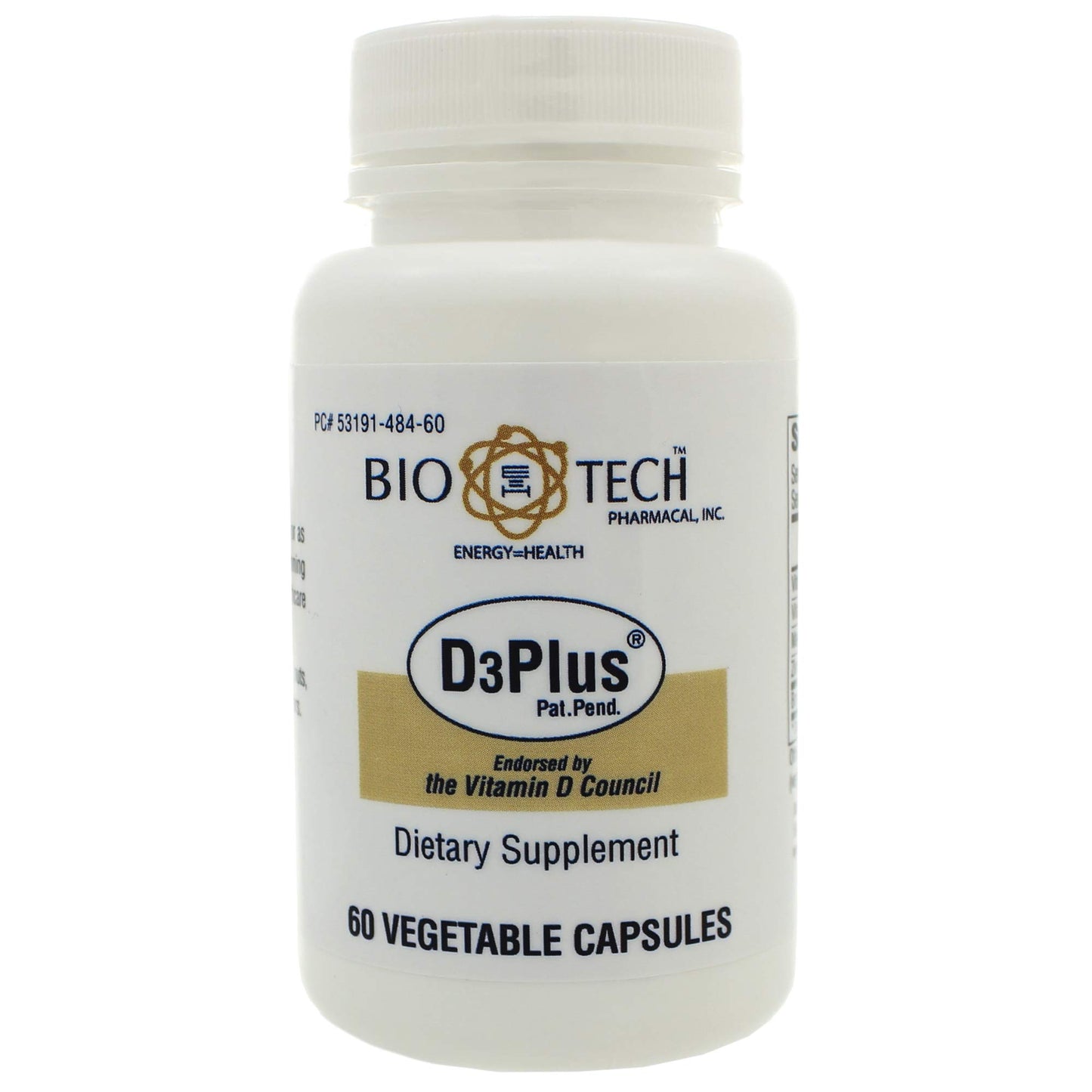 Bio-Tech Pharmacal D3 Plus Veggie Capsules, 60
