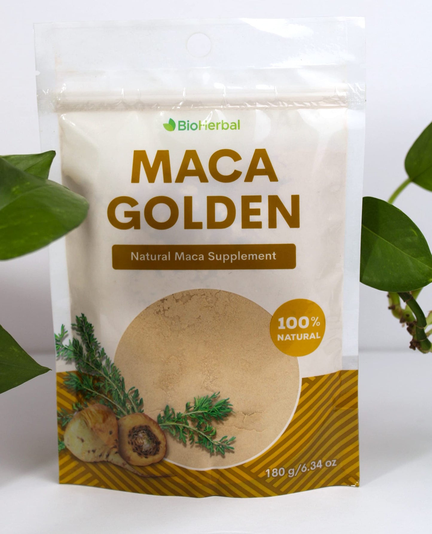 Bio Herbal Maca Golden (100% Natural) Pure Root Powder, 6.34 Fl Oz