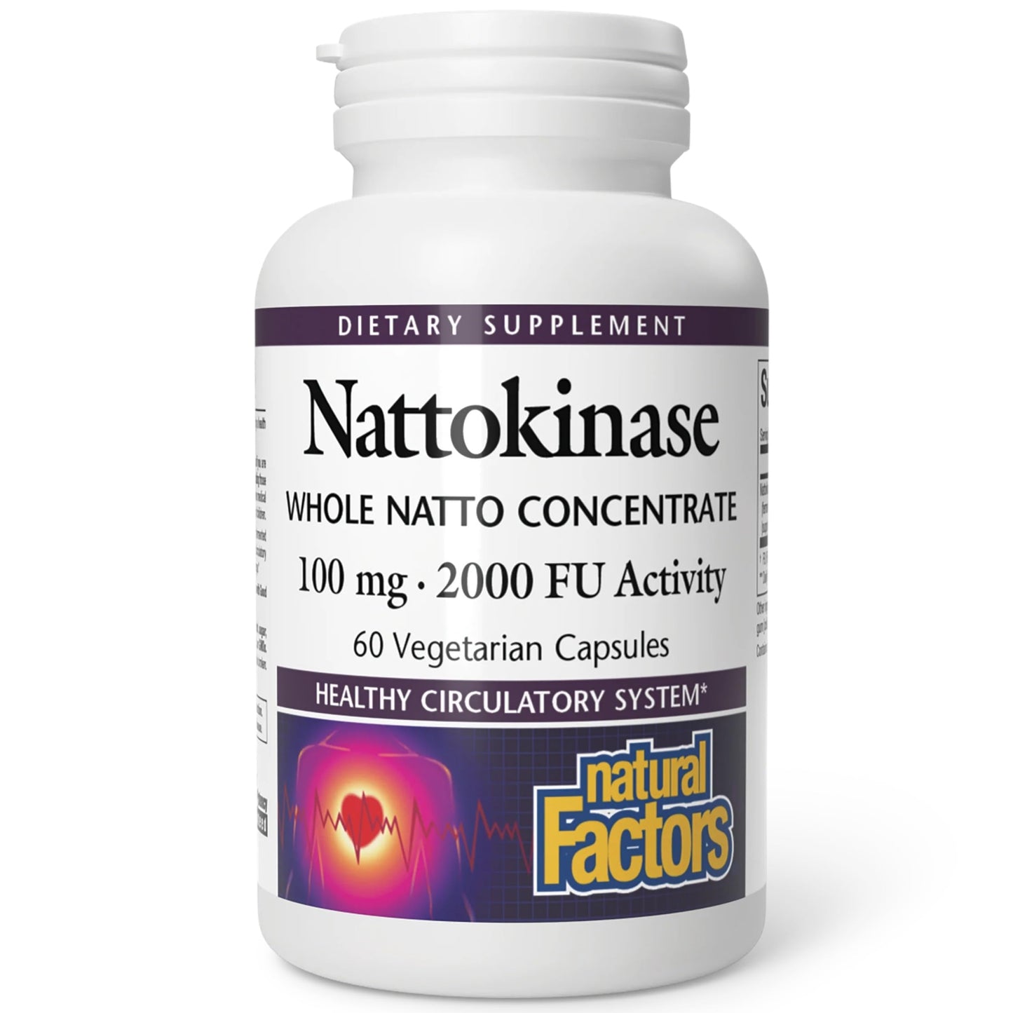 Natural Factors Nattokinase 100mg Capsule, 60 Capsules