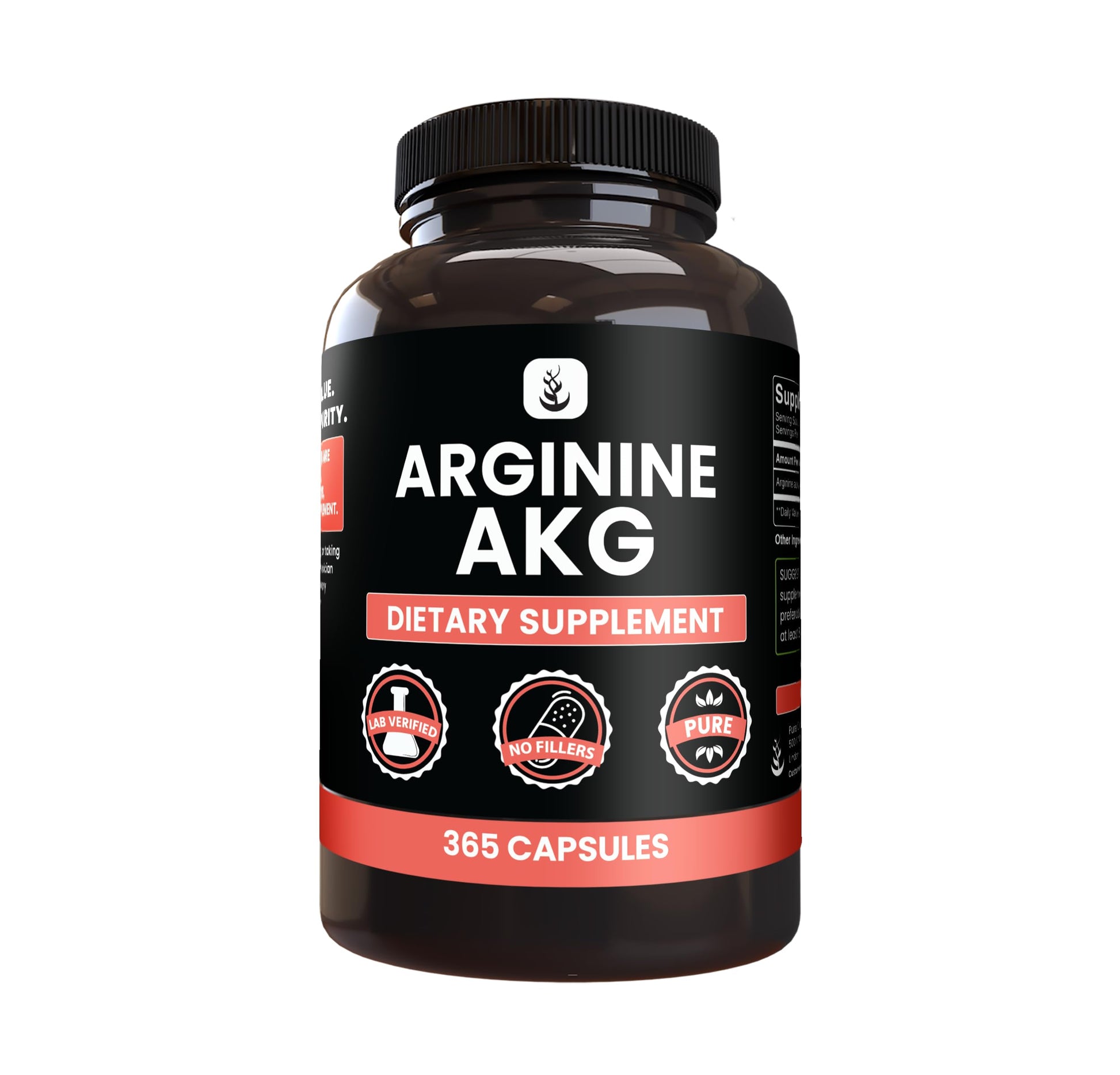 PURE ORIGINAL INGREDIENTS Arginine AAKG Capsules, 365 Capsules