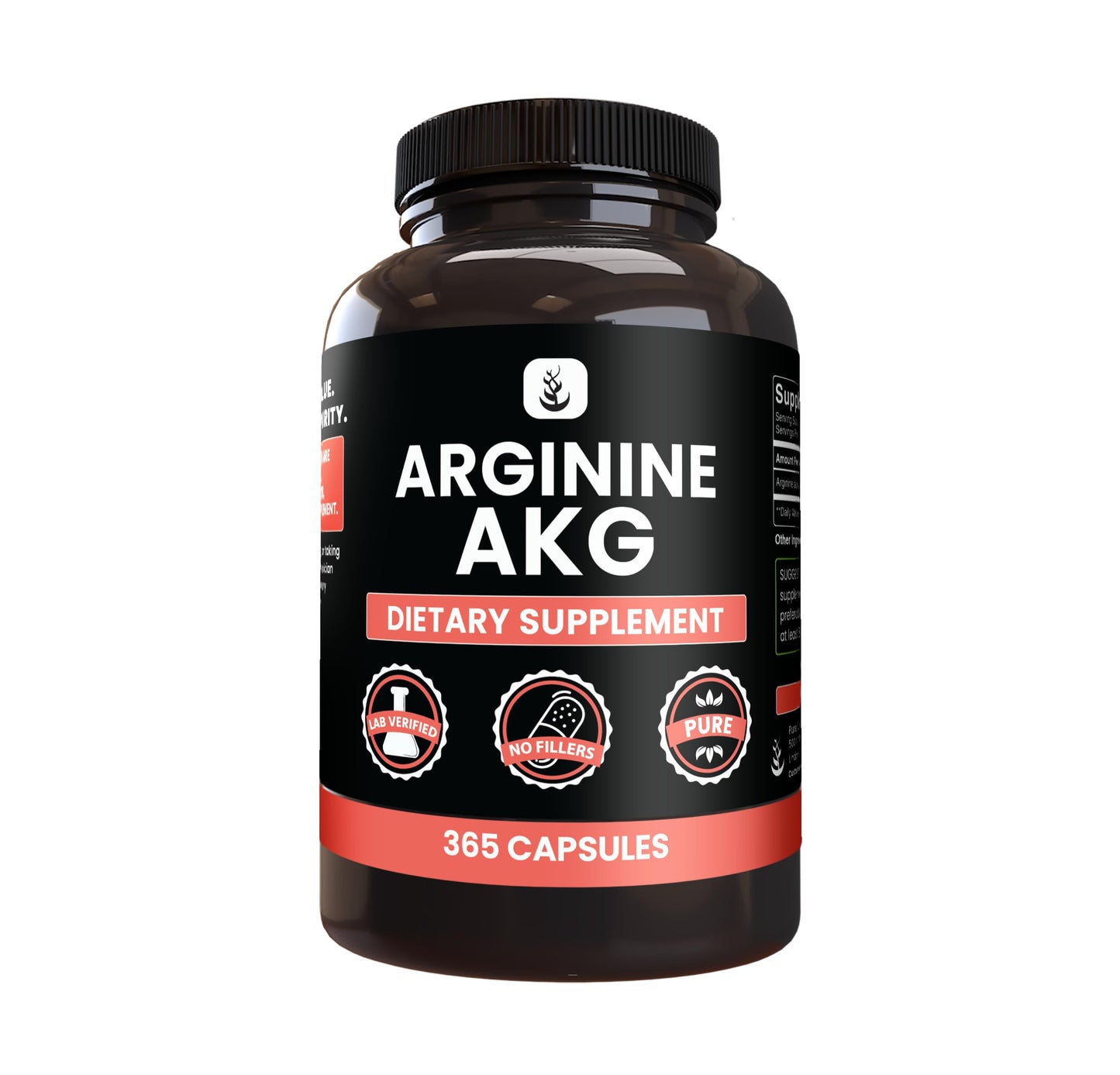 PURE ORIGINAL INGREDIENTS Arginine AAKG 365 Capsules