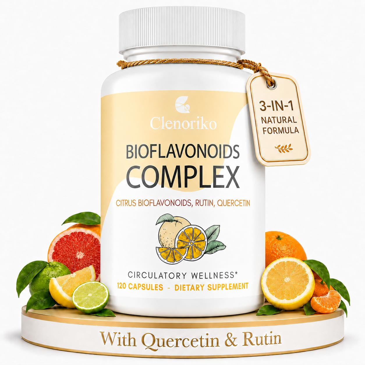 Clenoriko Citrus Bioflavonoids 1000mg with Quercetin & Rutin Capsules, 120 Count