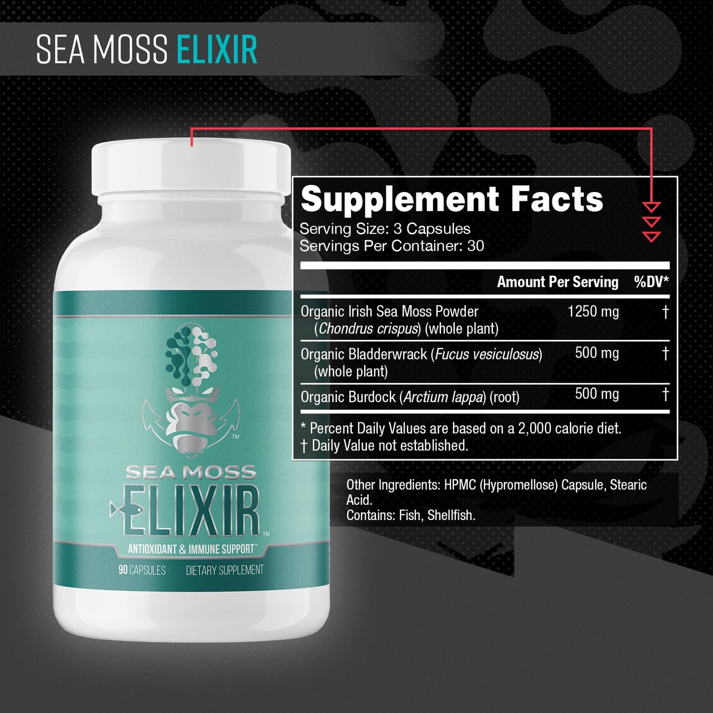 Gorilla Mind Sea Moss Elixir Capsules 920 Count