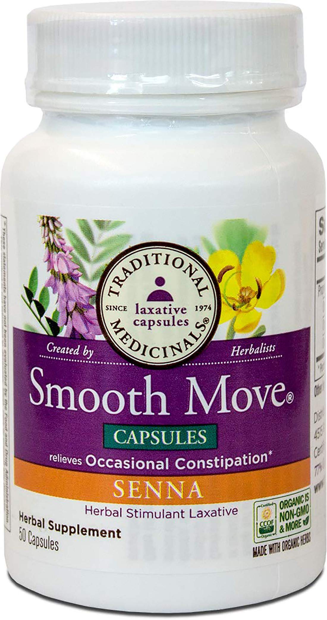 Traditional Medicinals Smooth Move Senna Capsules, 50 Capsules