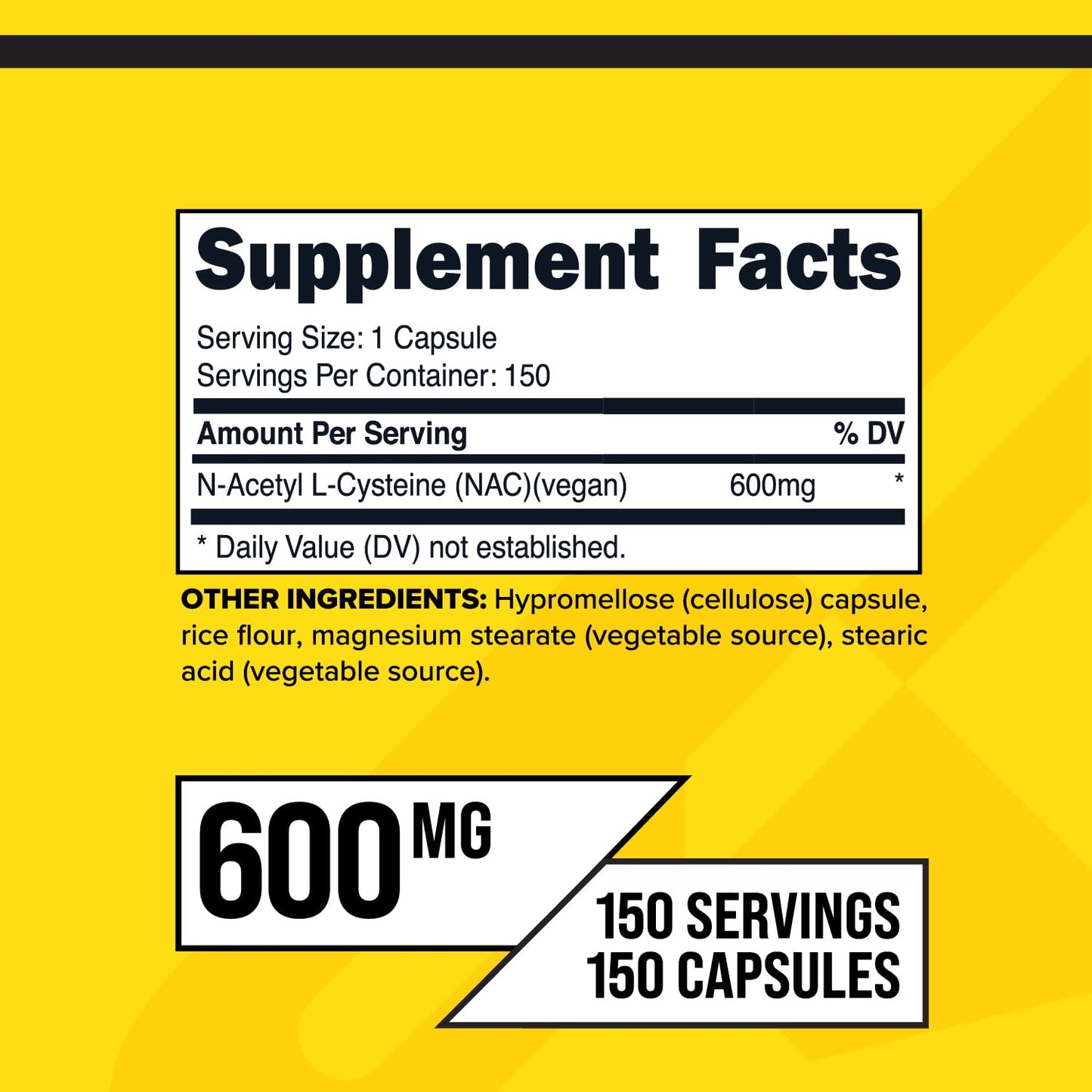 Primaforce NAC Vegan N-Acetyl L-Cysteine Supplement 150 Capsules
