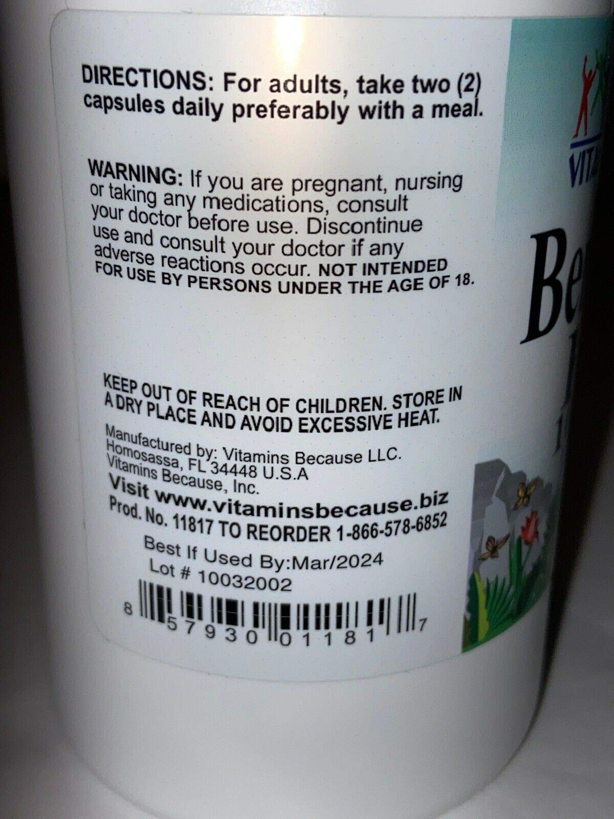 Vitamins Because Berberine Capsule 180 Capsules