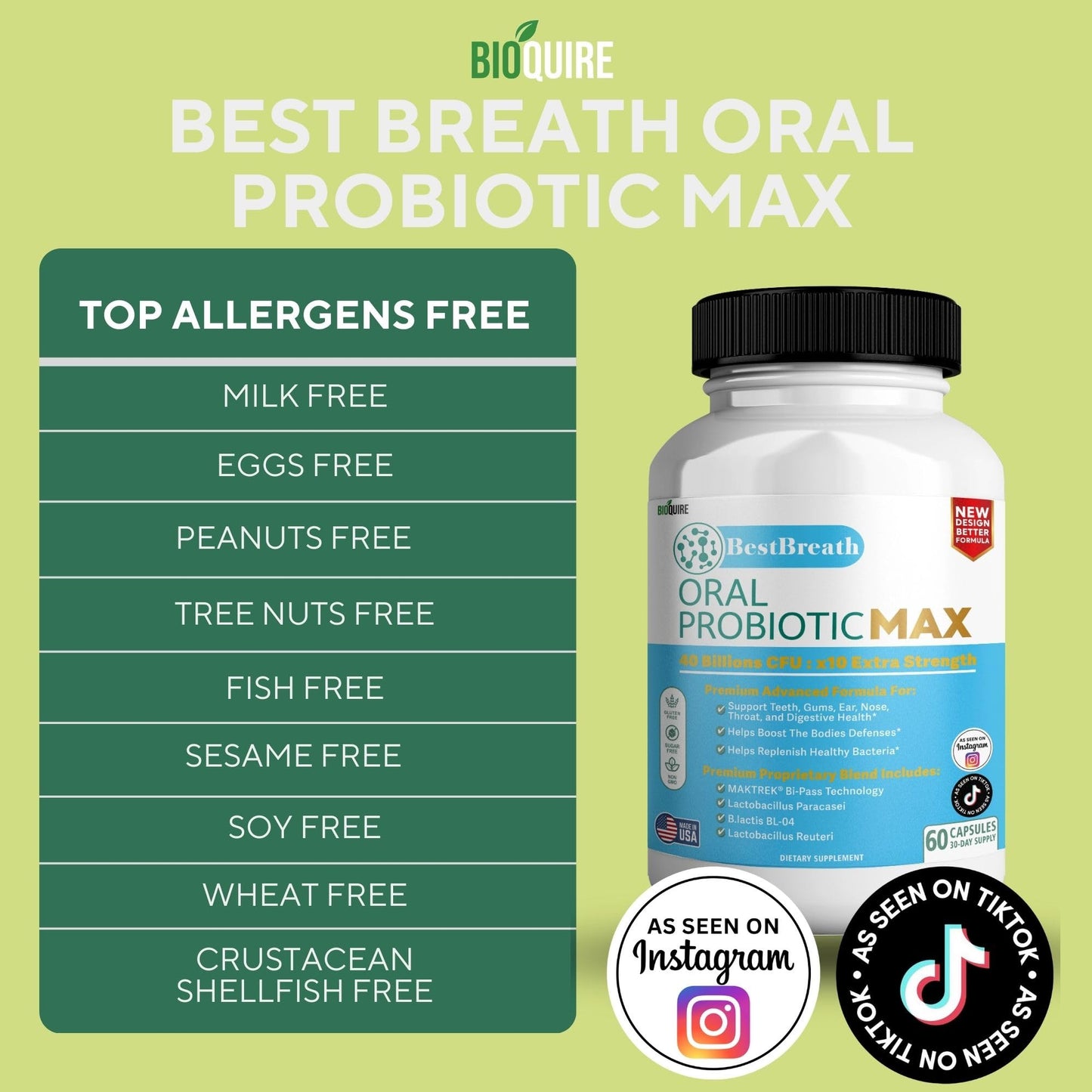 BIOQUIRE BestBreath Oral Probiotic MAX 60 Capsules