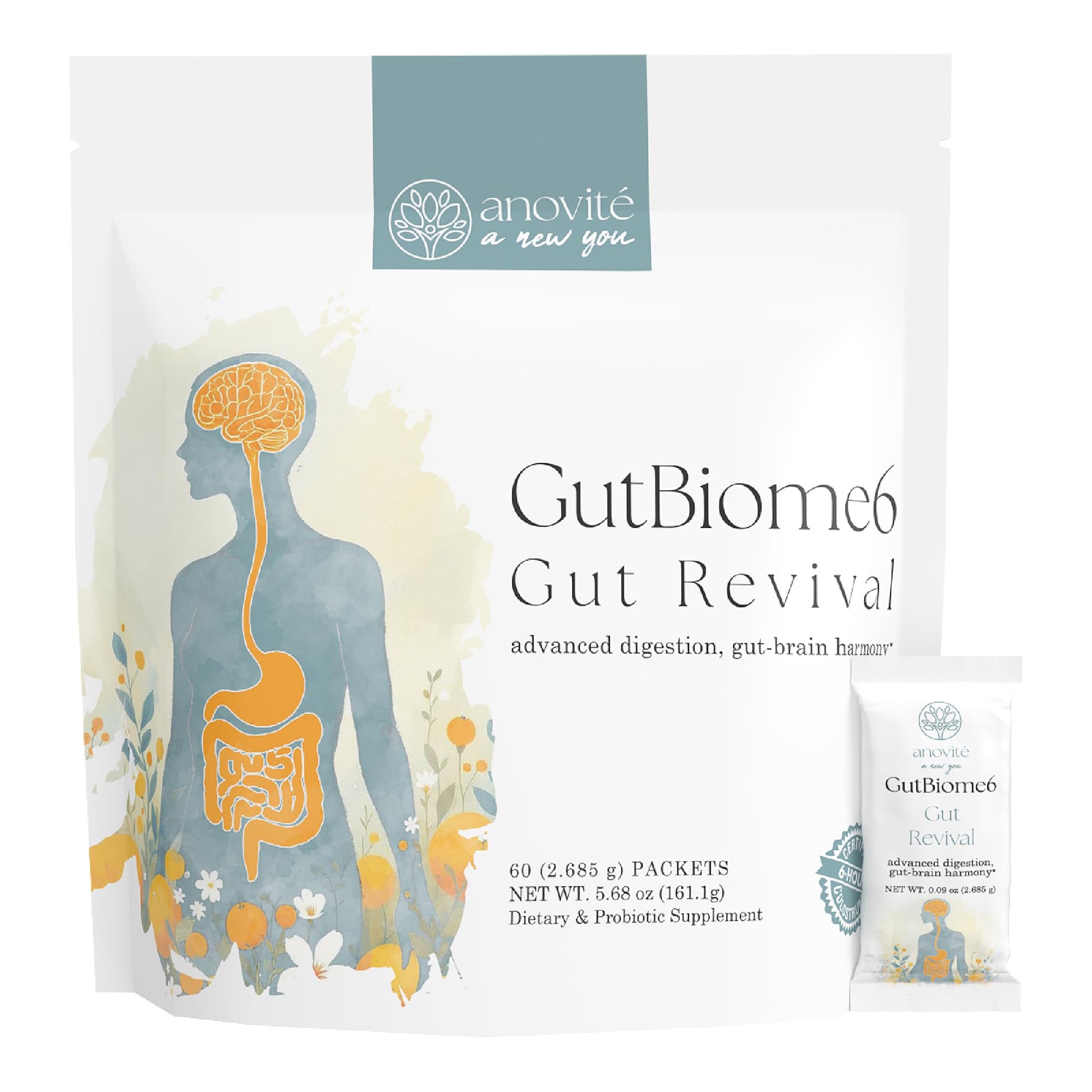 Anovite GutBiome Powder, 60 Packets