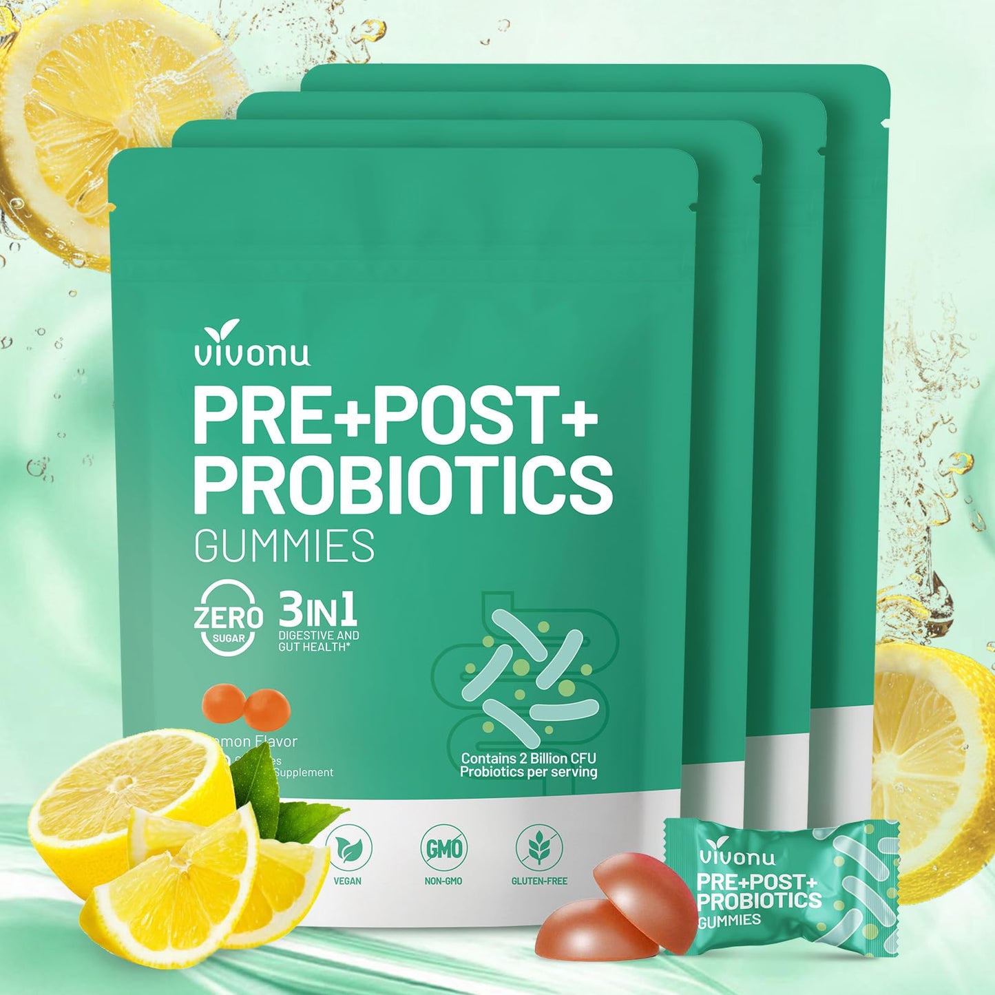 VivoNu Probiotics for Digestive Health Gummies, 1 Count