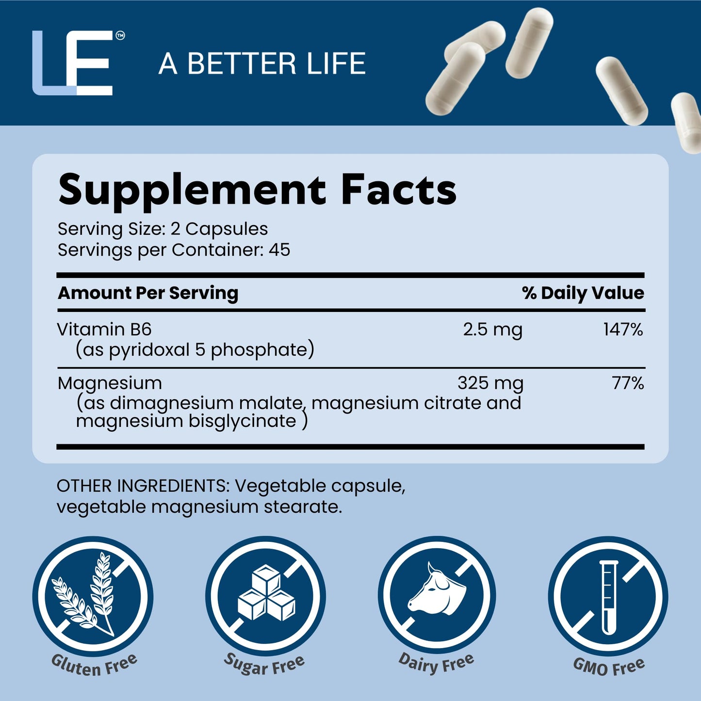Life Enhancement Ultra Triple Magnesium Complex 325 mg with B6, Glycinate, Malate & Citrate Magnesium Supplement Made in USA, 90 Vegetarian Capsules