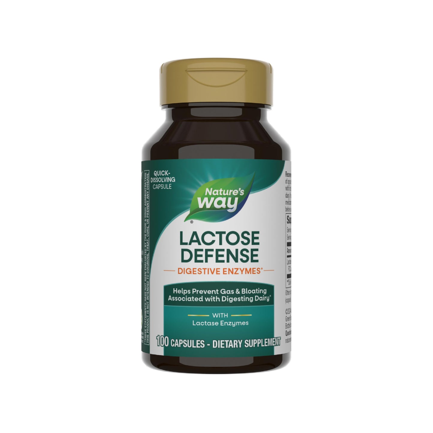 Nature's Way Lactose Defense Digestive Enzymes Capsules 100 Count