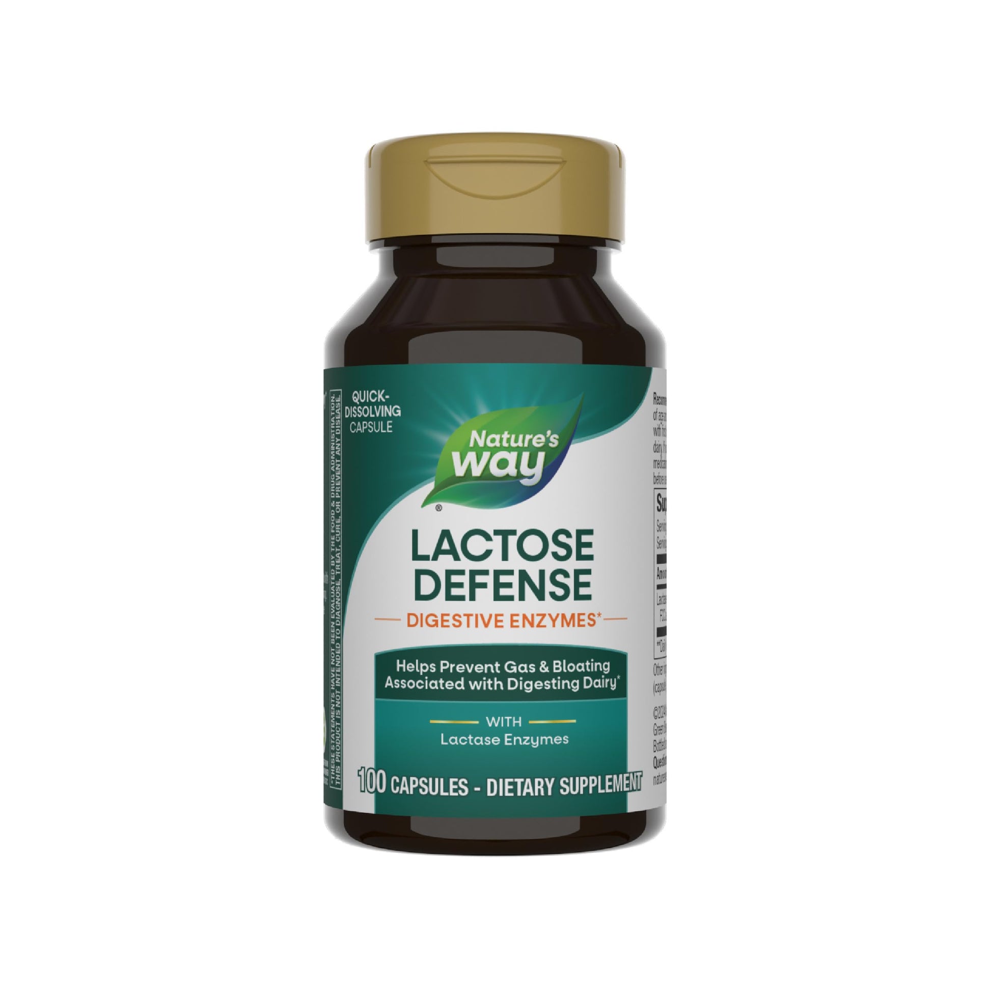 Nature's Way Lactose Defense Digestive Enzymes Capsules 100 Count