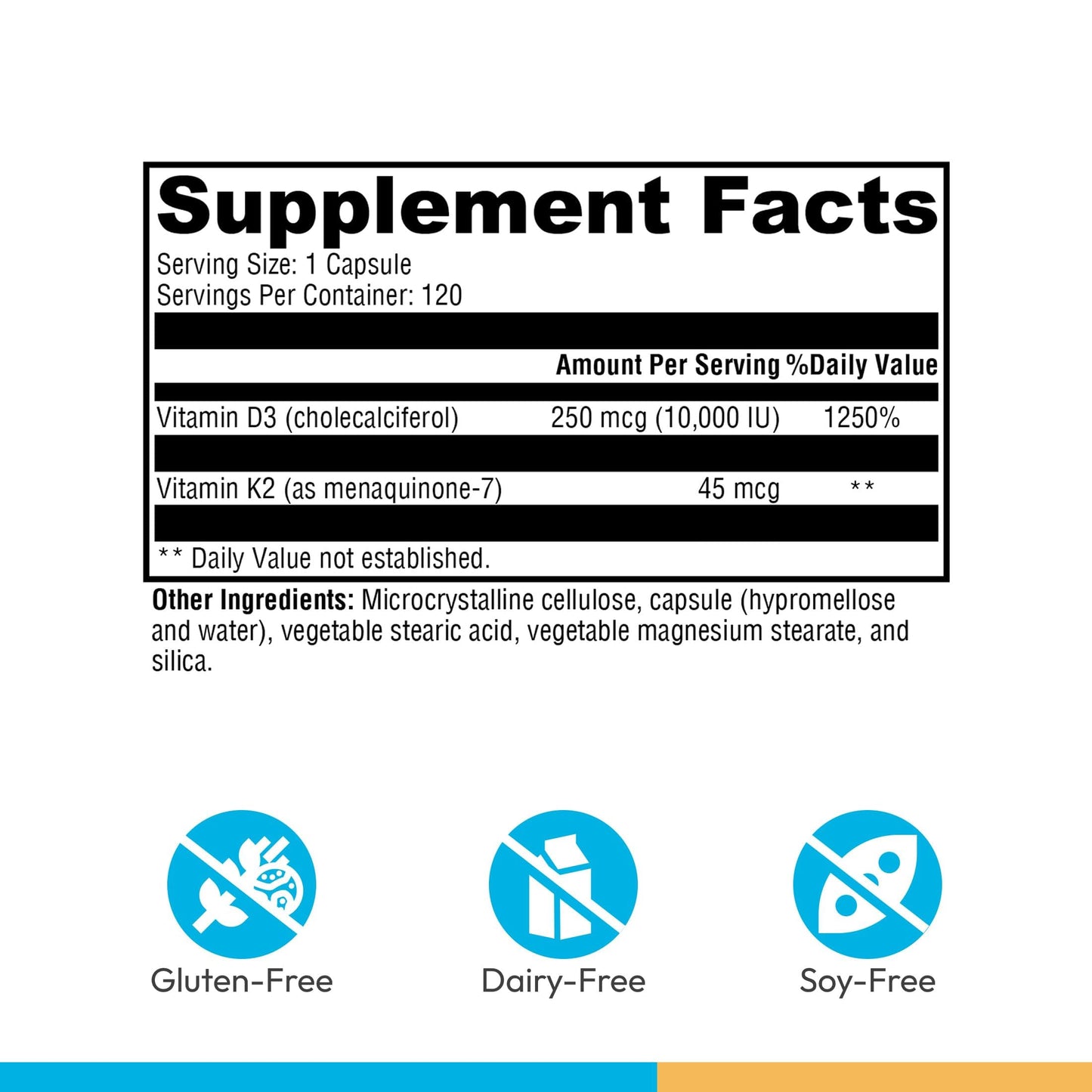 XYMOGEN K2-D3 10000 Vitamin D3 K2 Supplement for Immune, Bone & Cardiovascular Support 120 Capsules