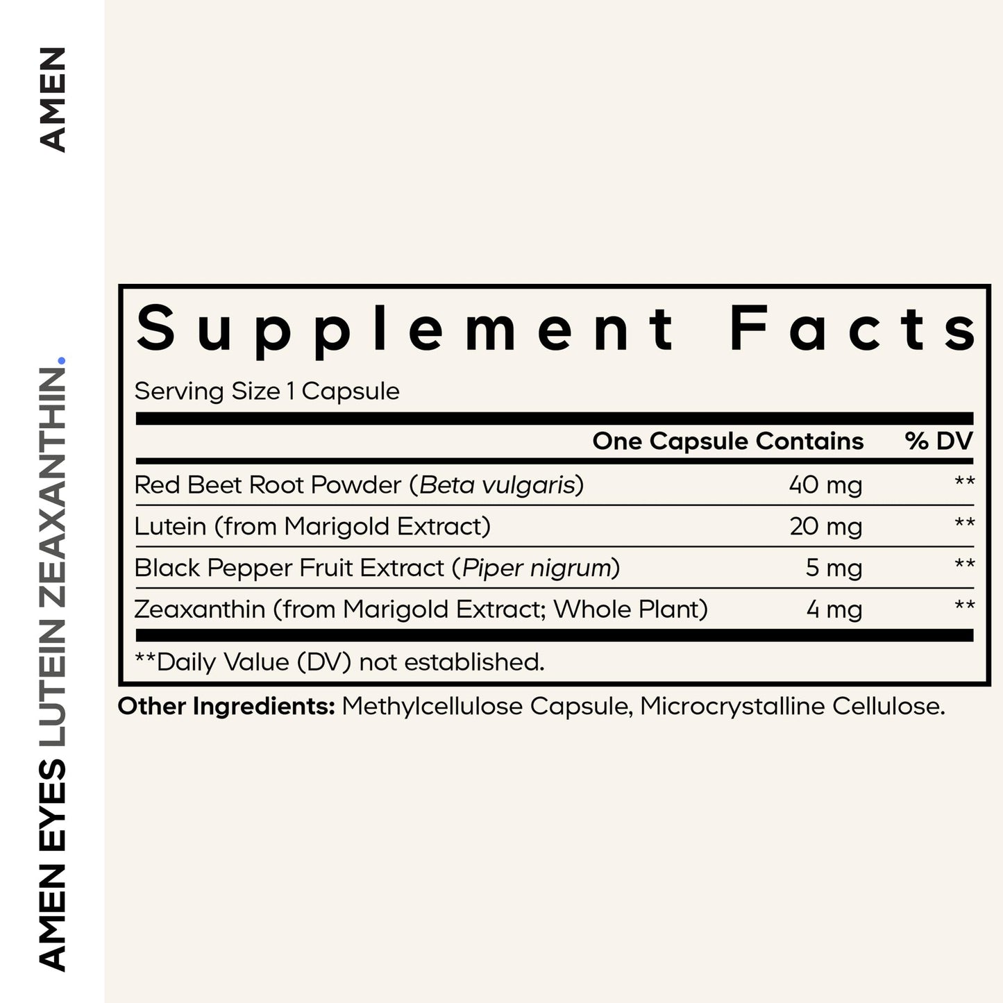 Amen Eyes Lutein Zeaxanthin, Marigold Extract, Beet Root Capsule, 90 Count