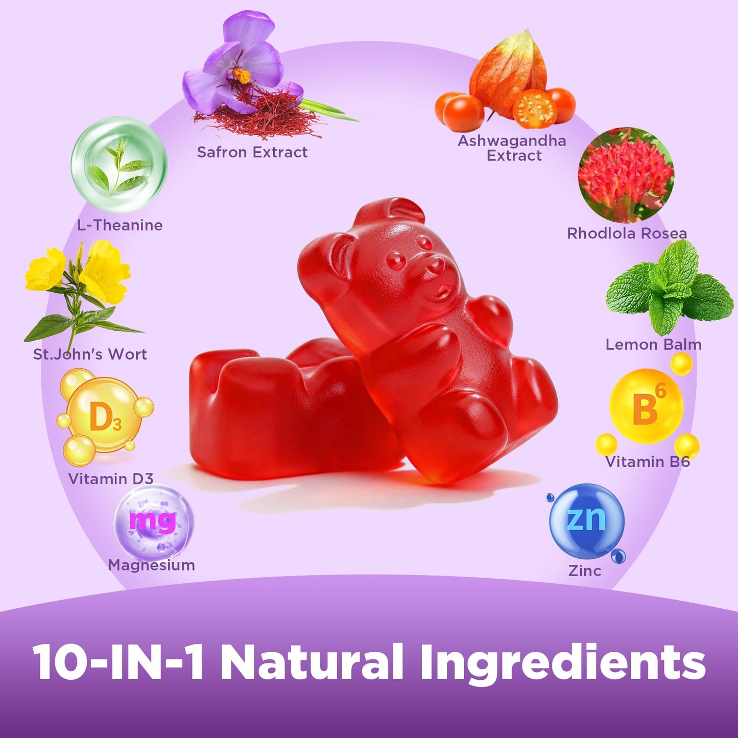 Aromlife Saffron Gummies with Ashwagandha, L-Theanine & Turmeric, 60 Gummies