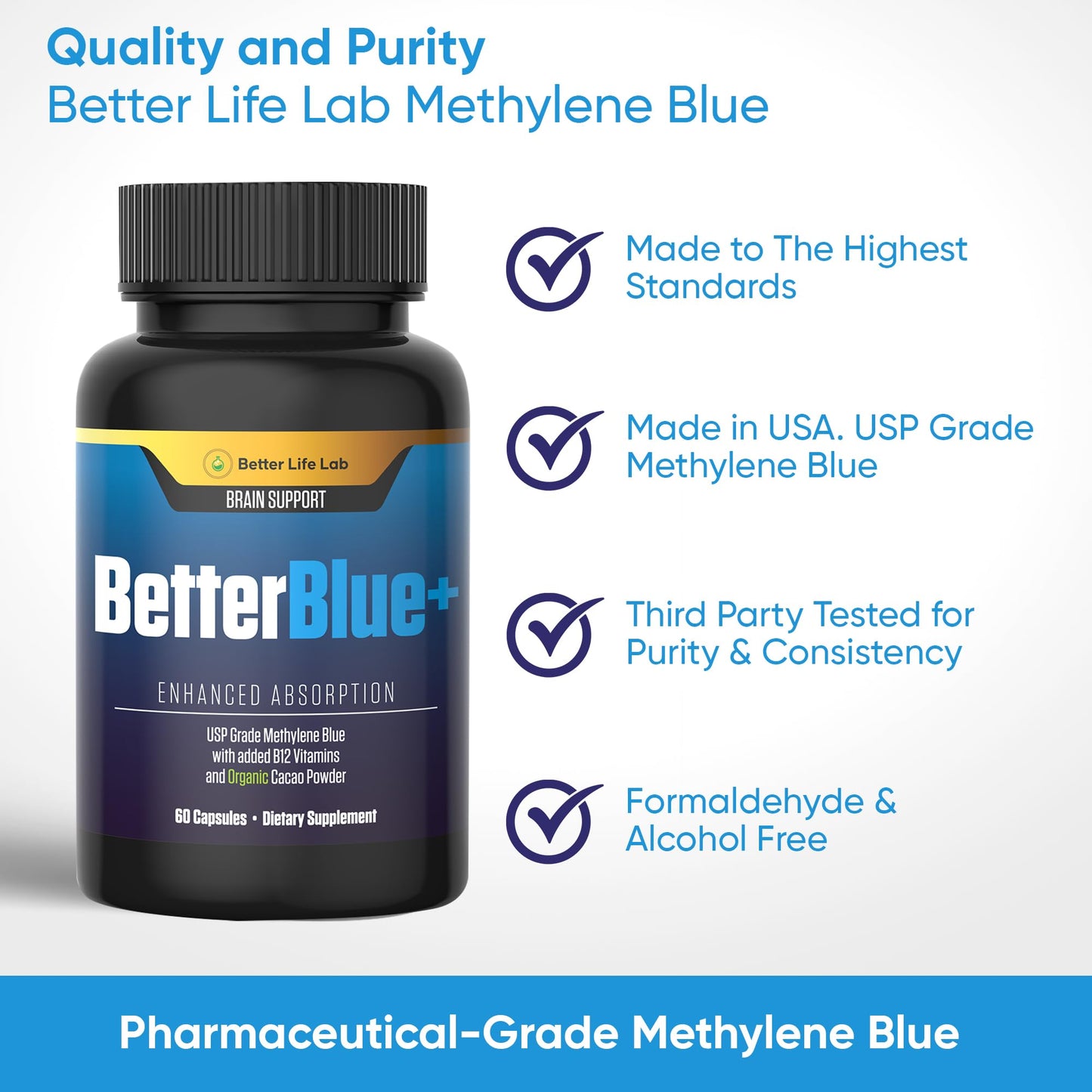 BETTER LIFE LAB Methylene Blue Capsules 60 Count