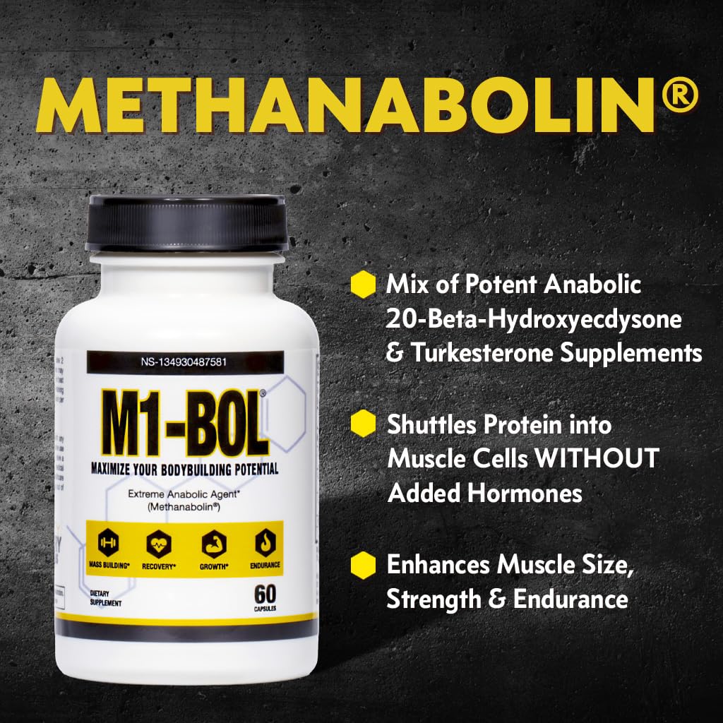 M1-BOL Extreme Anabolic Testosterone Booster with Avry Labs Proprietary Turkesterone Stack – Vegan, 60 Capsules