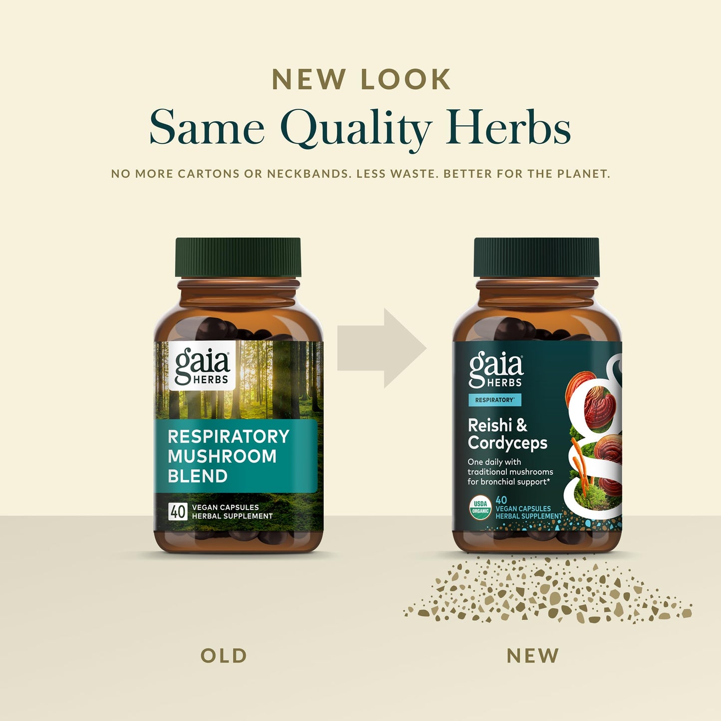 Gaia Herbs Reishi & Cordyceps Immune Support Capsules 40 Count