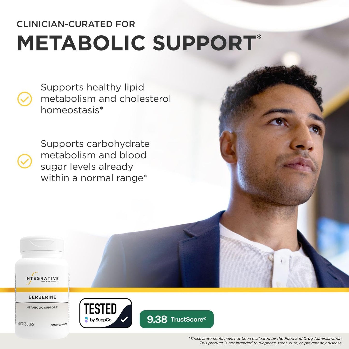Integrative Therapeutics Berberine 1500mg Supports Metabolic Health & Cellular Energy Metabolism, Third-Party Tested, Practitioner-Trusted Quality, Dairy-Free & Gluten-Free, 120 Capsules