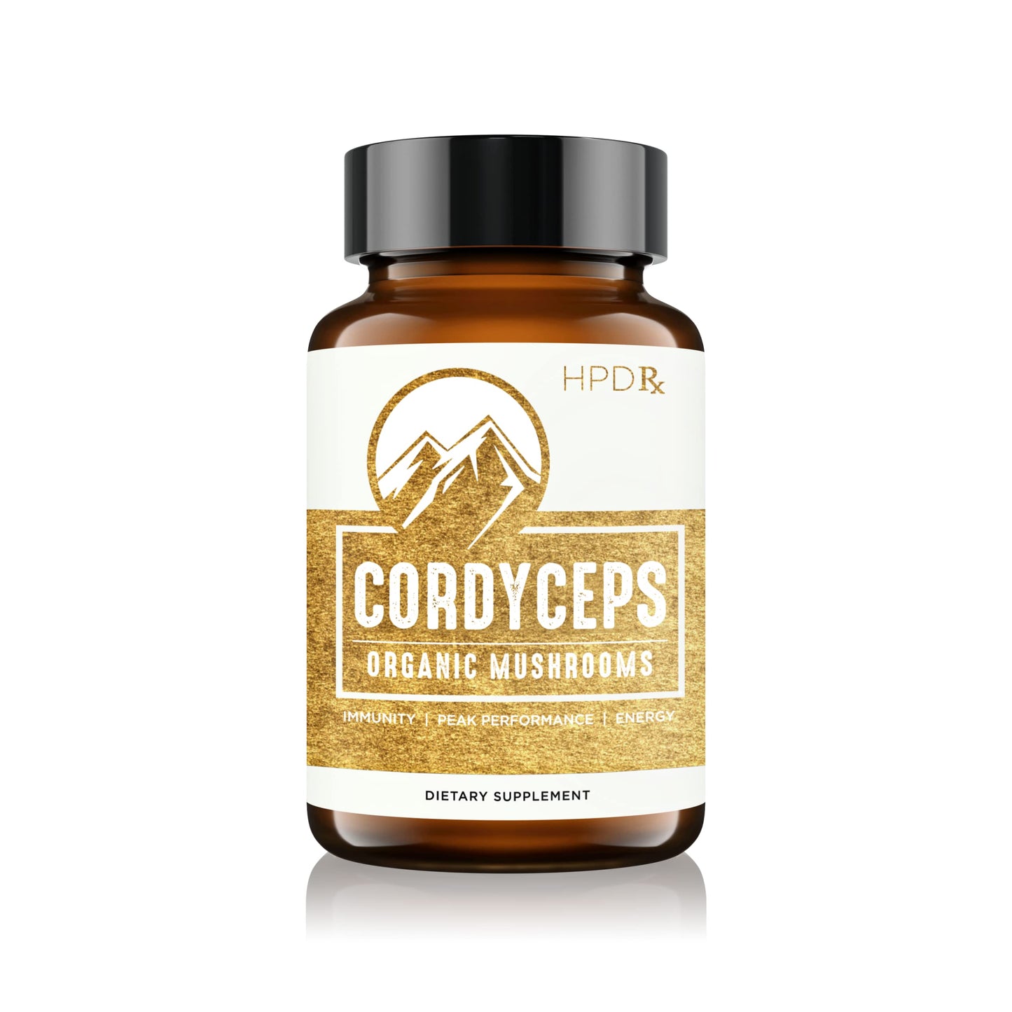 HPD Rx Premium Organic Cordyceps Mushroom Extract Performance Supplement for Energy, Endurance and Immunity, 120 Capsules