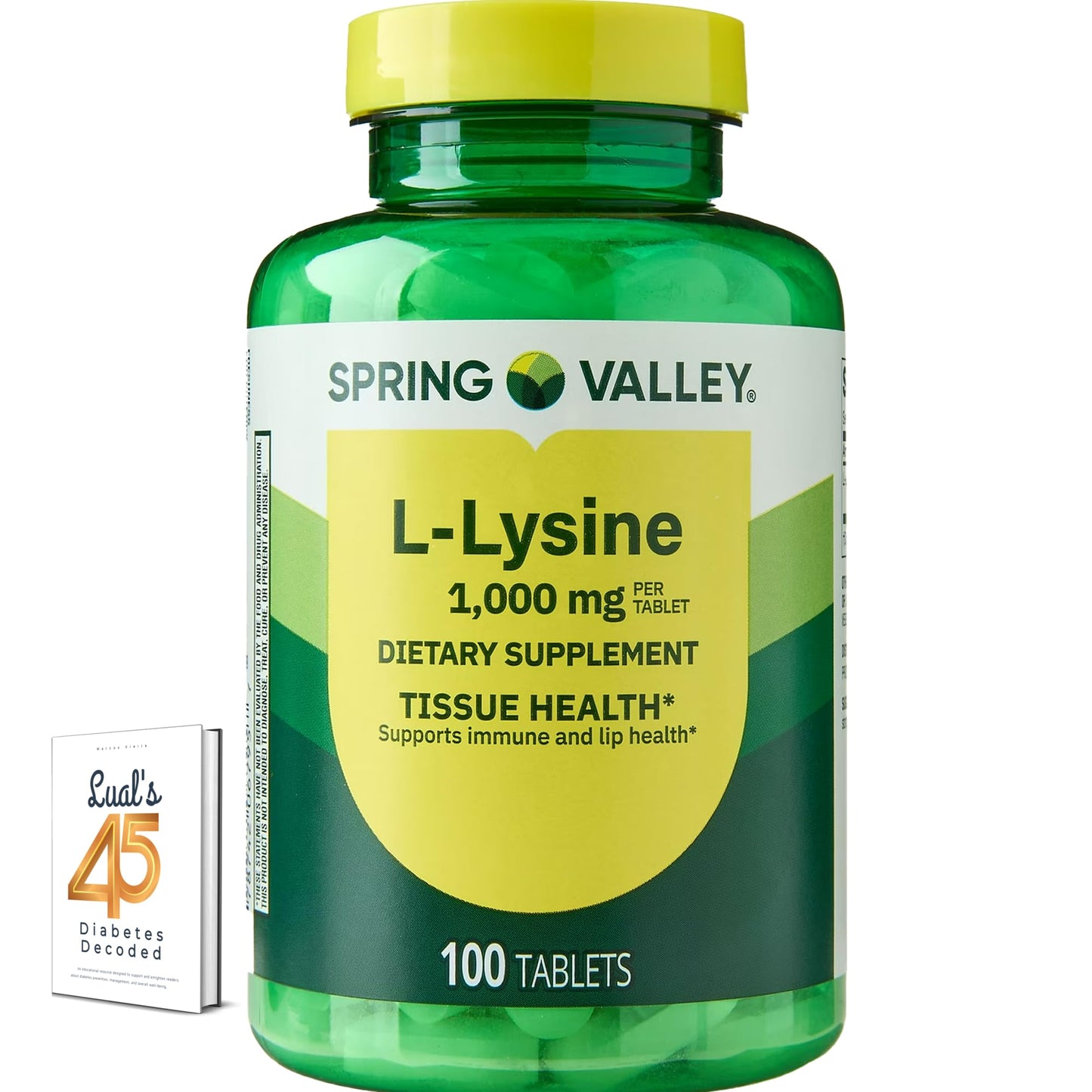 LUAL L-Lysine 1000mg Tablets, 100 Count