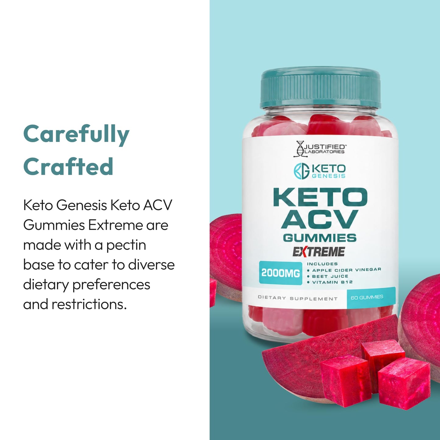 Justified Laboratories Keto Genesis Keto ACV Gummies Extreme 120 Gummies