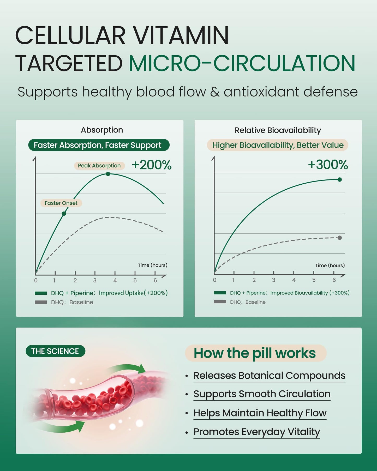 本桑製薬 Dihydroquercetin DHQ Supplement with Vitamin C Tablet, 60 Tablets