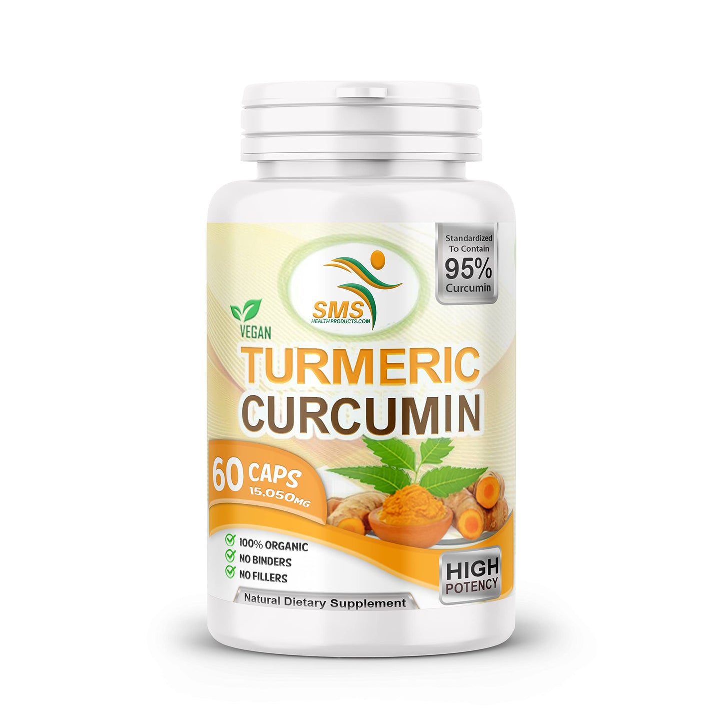 SMSHEALTHPRODUCTS.com Turmeric Curcumin 1000mg Capsules, 180 Count