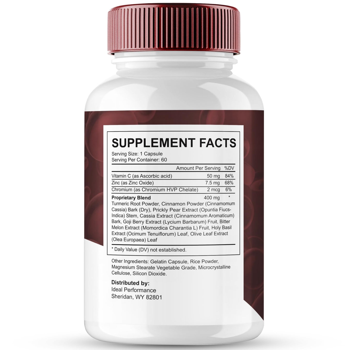 IDEAL PERFORMANCE Bio Cell Blood Health Support Capsules, Maximum Strength, All Natural Healthy Circulation & Stable Levels, Advanced Formula, 120 Capsules